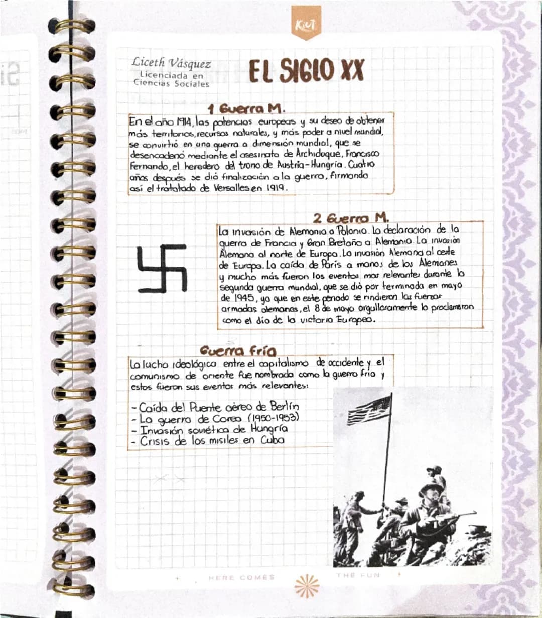 Kut
Liceth Vásquez
12
Licenciada en
Ciencias Sociales
# EL SIGLO XX
## 1 Guerra M.
En el año 1914, las potencias europeas y su deseo de o