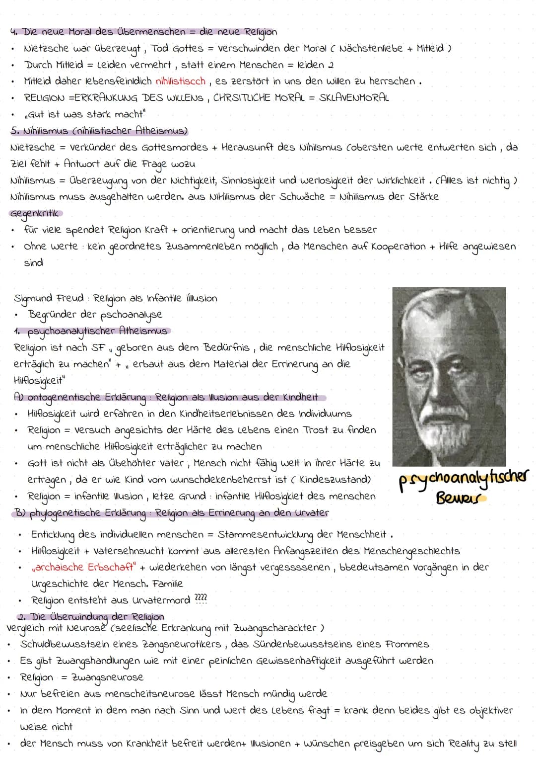 Religion Zusammenfassung
1. Begriffe der Gotteskritik
• Positivismus philosophische Einstellung die skeptisch nur das gelten lässt, was em