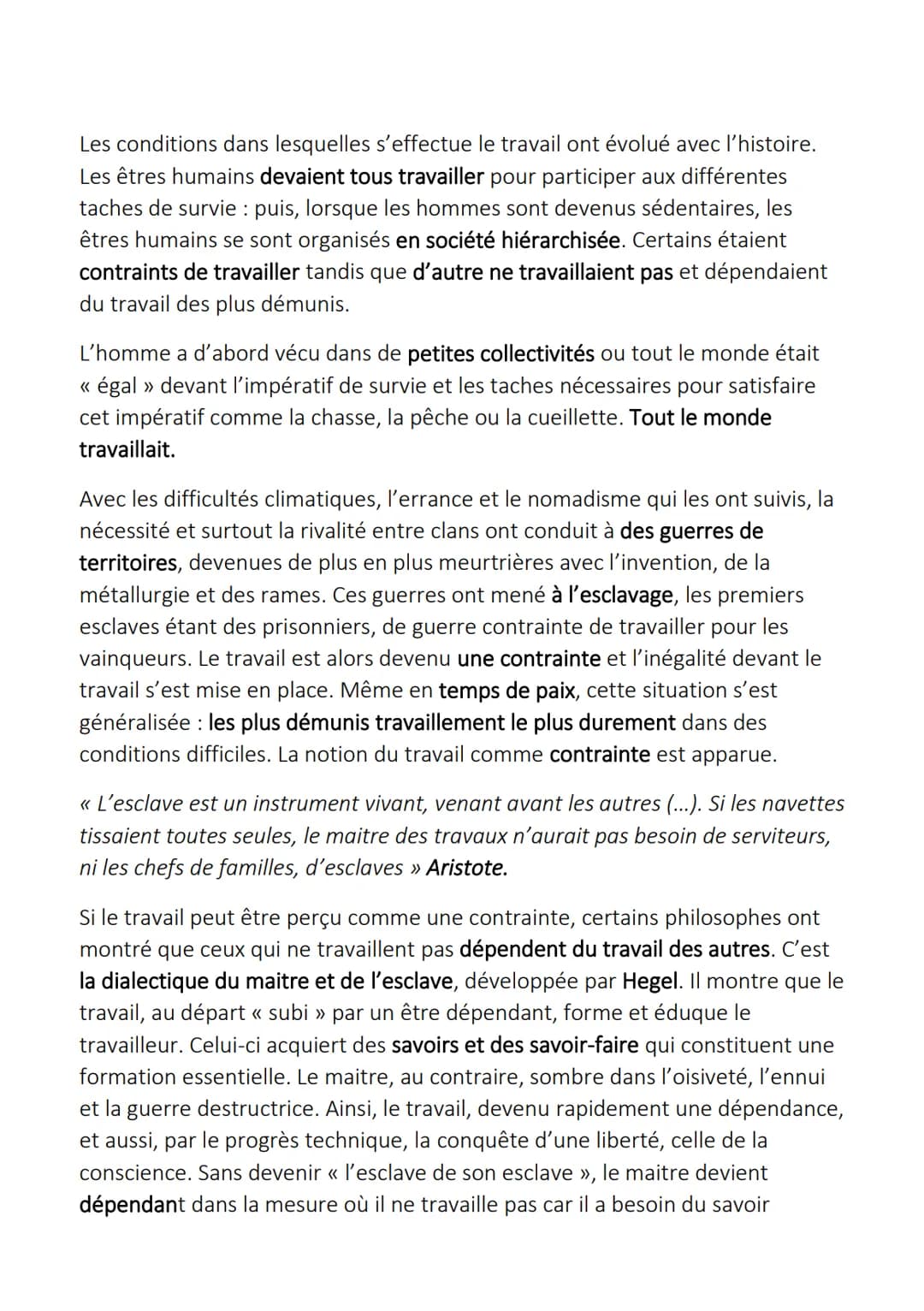 Le travail
1) Définition du travail
Dans la plupart des sociétés humaines actuelles, le travail est une nécessité
pour beaucoup d'êtres hu