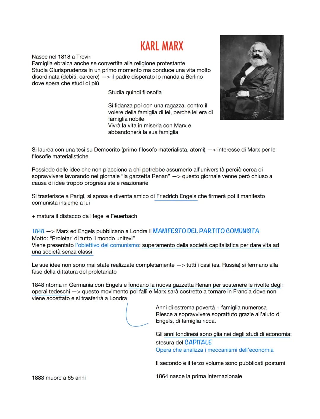 <p>Karl Marx è nato nel 1818 a Treviri da una famiglia ebraica convertita alla religione protestante. Dopo aver inizialmente studiato Giuri