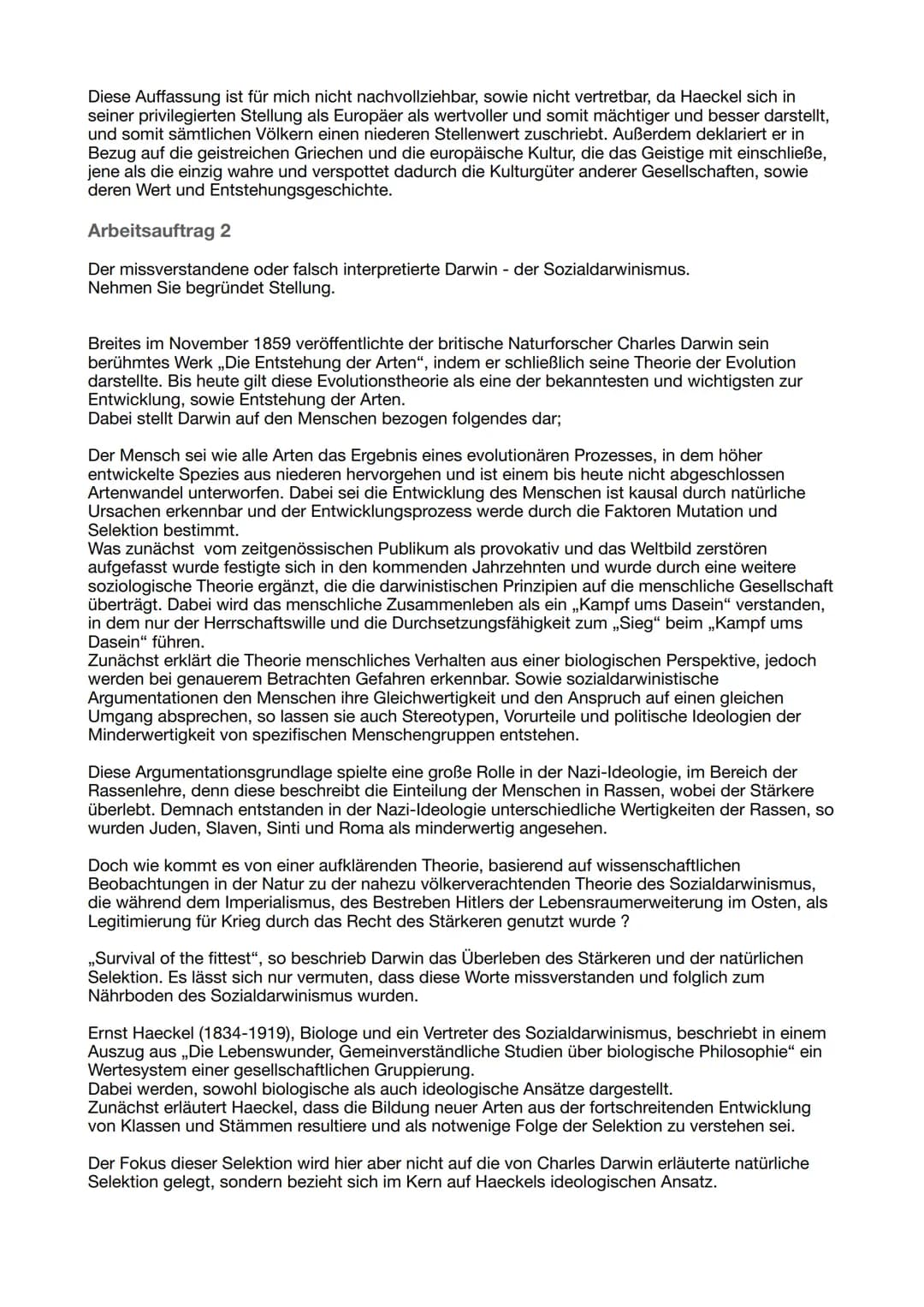 <h2>Überblick</h2>
<p>Der Sozialdarwinismus ist eine Theorie, die die darwinistischen Prinzipien auf die menschliche Gesellschaft überträgt