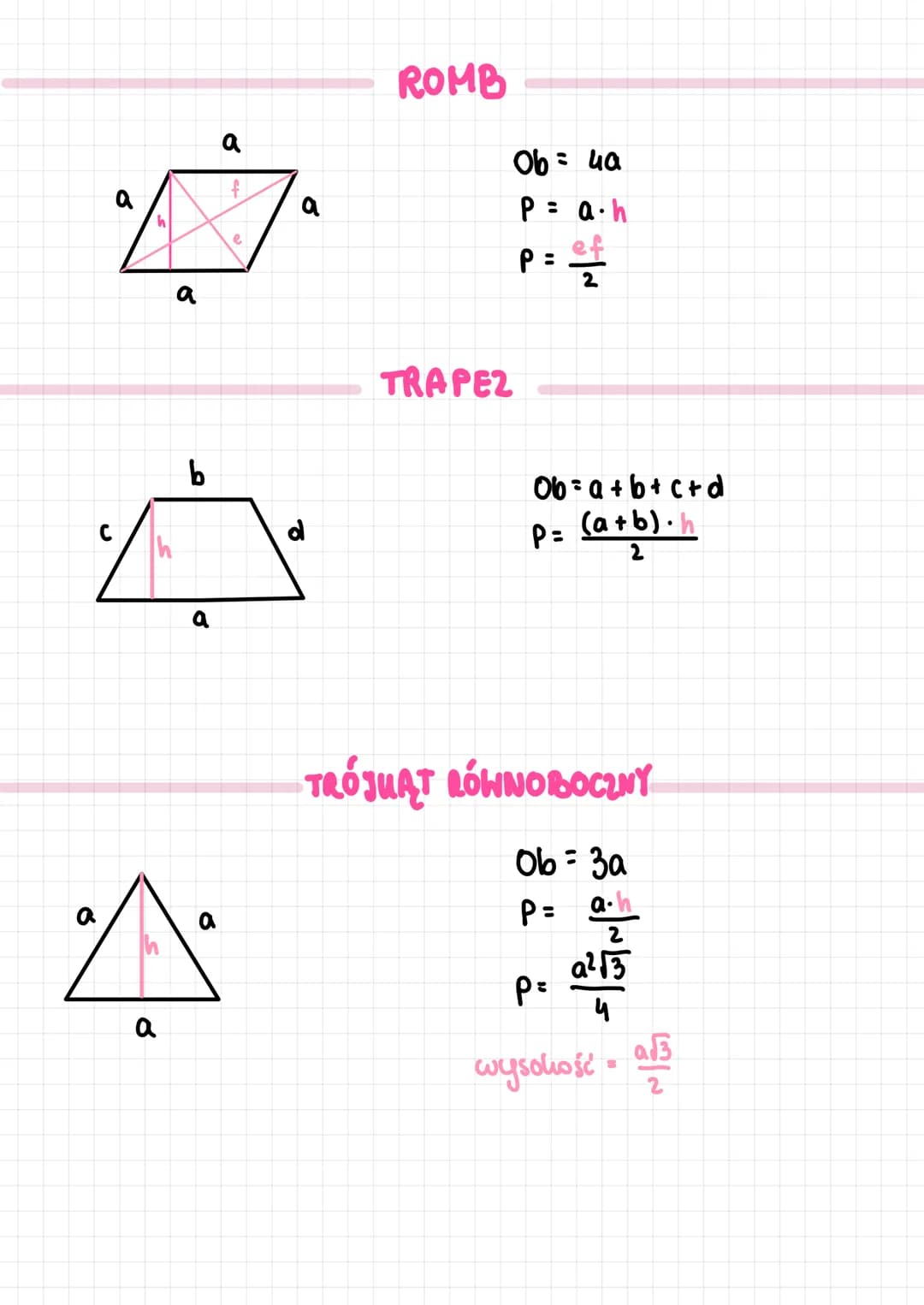 # wzory geometryczne
figury ptashie
(kitkat)
do egzaminu ósmoklasisty
a
a
a
KWADRAT
a
$Ob = a + a + a + a = 4a$
$P = a^2$
$P = \fr