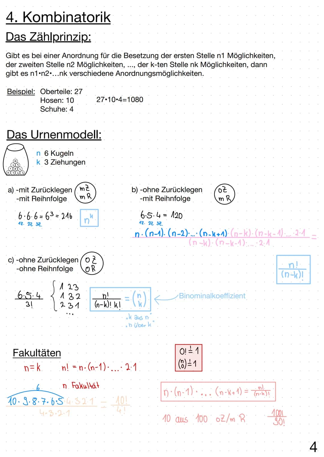 Regelheft Stochastik # Inhaltsverzeichnis
# Thema
1. Stockastik
Glossar
2. Baumdiagramme
Pfadregel
Summenregel
3. Vierfeldertafel
4. Ko