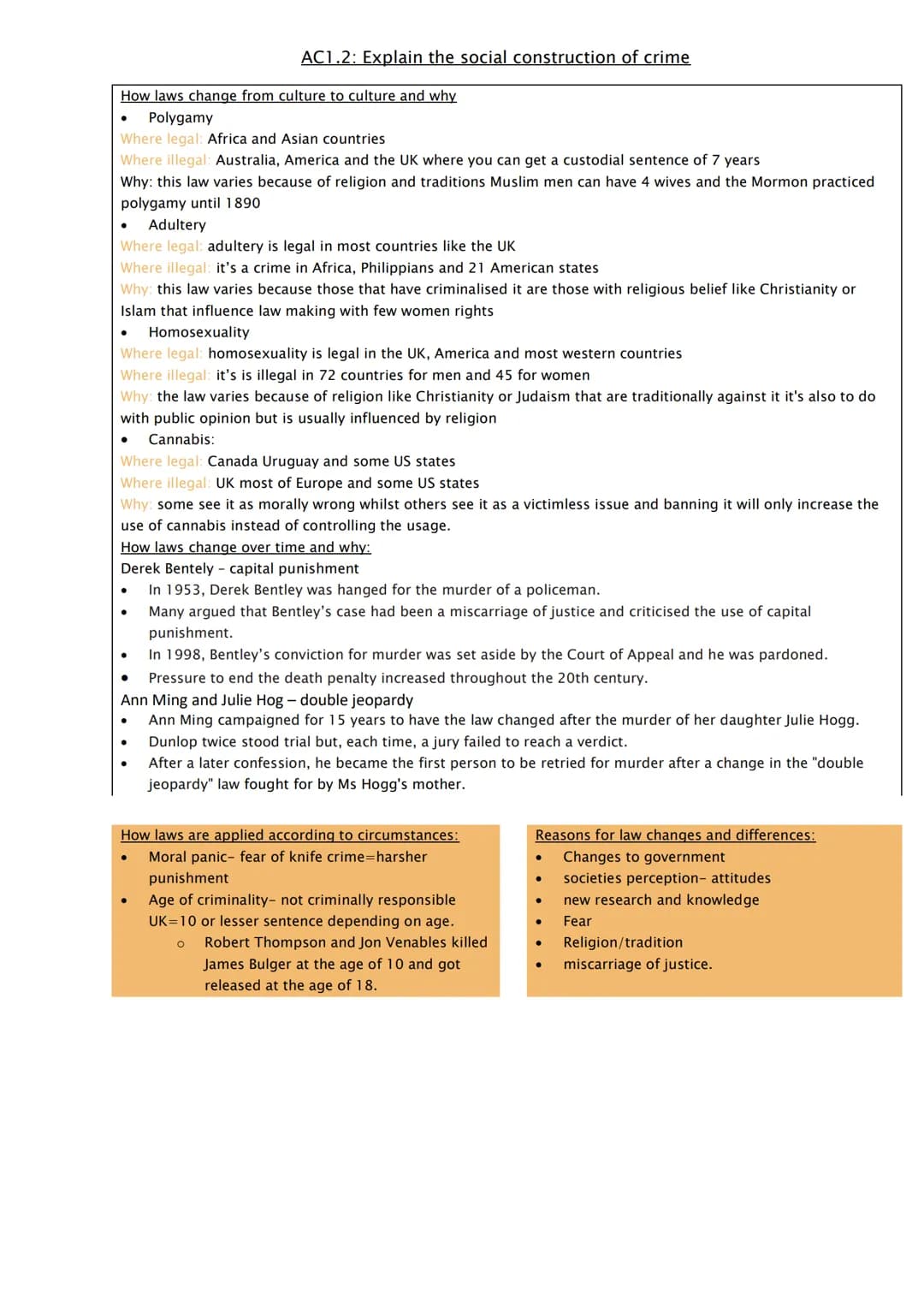 # AC1.1: compare criminal behaviour and deviance
Deviance-
behaviour that
differs from
society's norms
Norms rules of
expectations of
what