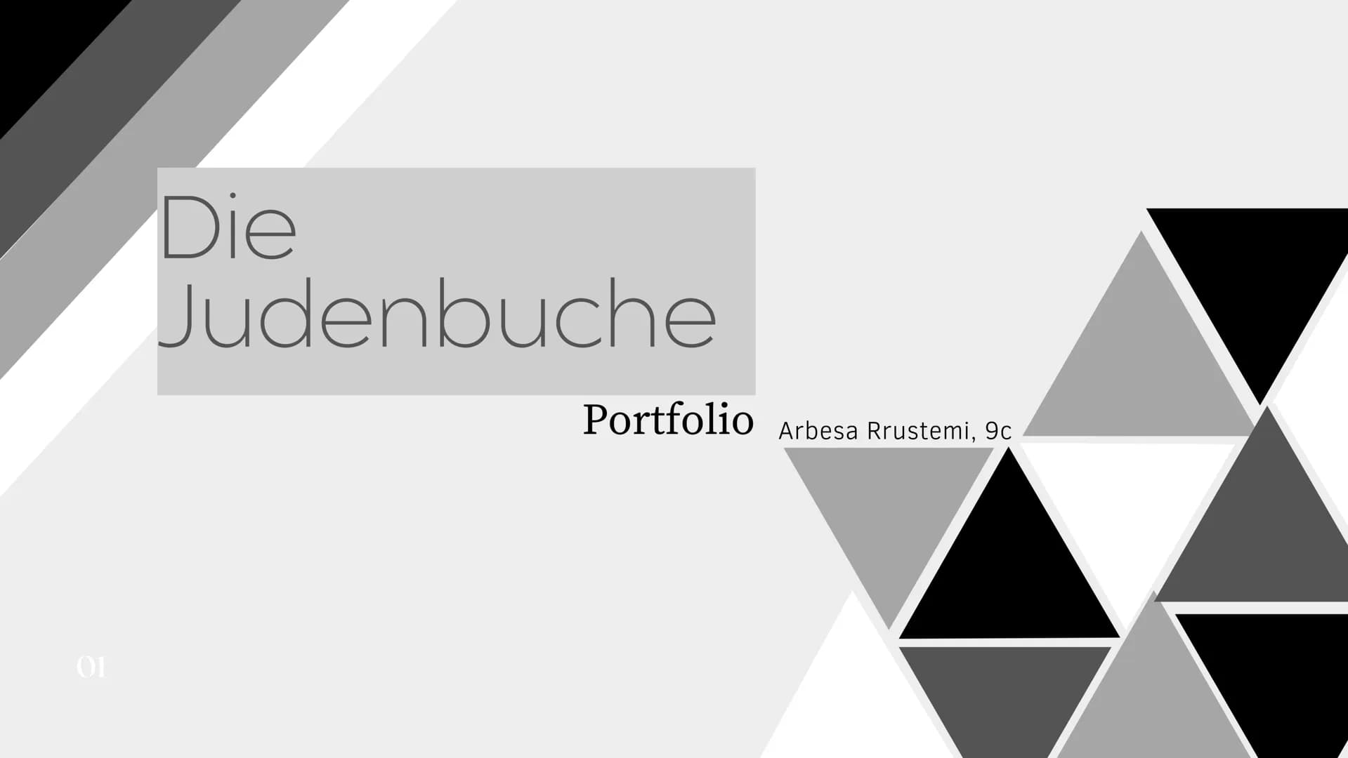 # Die
# Judenbuchen
Portfolio Arbesa Rrustemi, 9c
01 Was ist eigentlich
eine Novelle?
Eine Novelle ist eine kürzere Erzählung, die in
der