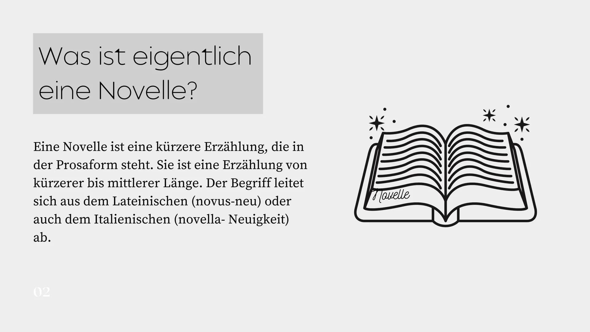 # Die
# Judenbuchen
Portfolio Arbesa Rrustemi, 9c
01 Was ist eigentlich
eine Novelle?
Eine Novelle ist eine kürzere Erzählung, die in
der
