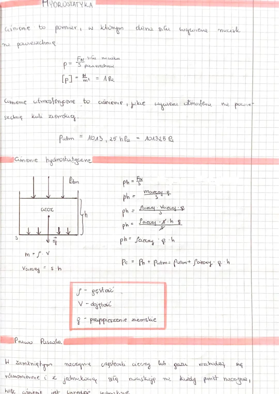 # HYDROSTATYKA
aśnienie to pomiari, w ktingm dana situ wywiene nucisk.
na pavieszchnię
$p= \frac{FN \text{ sie neusku}}{S \text{ pierevzchn