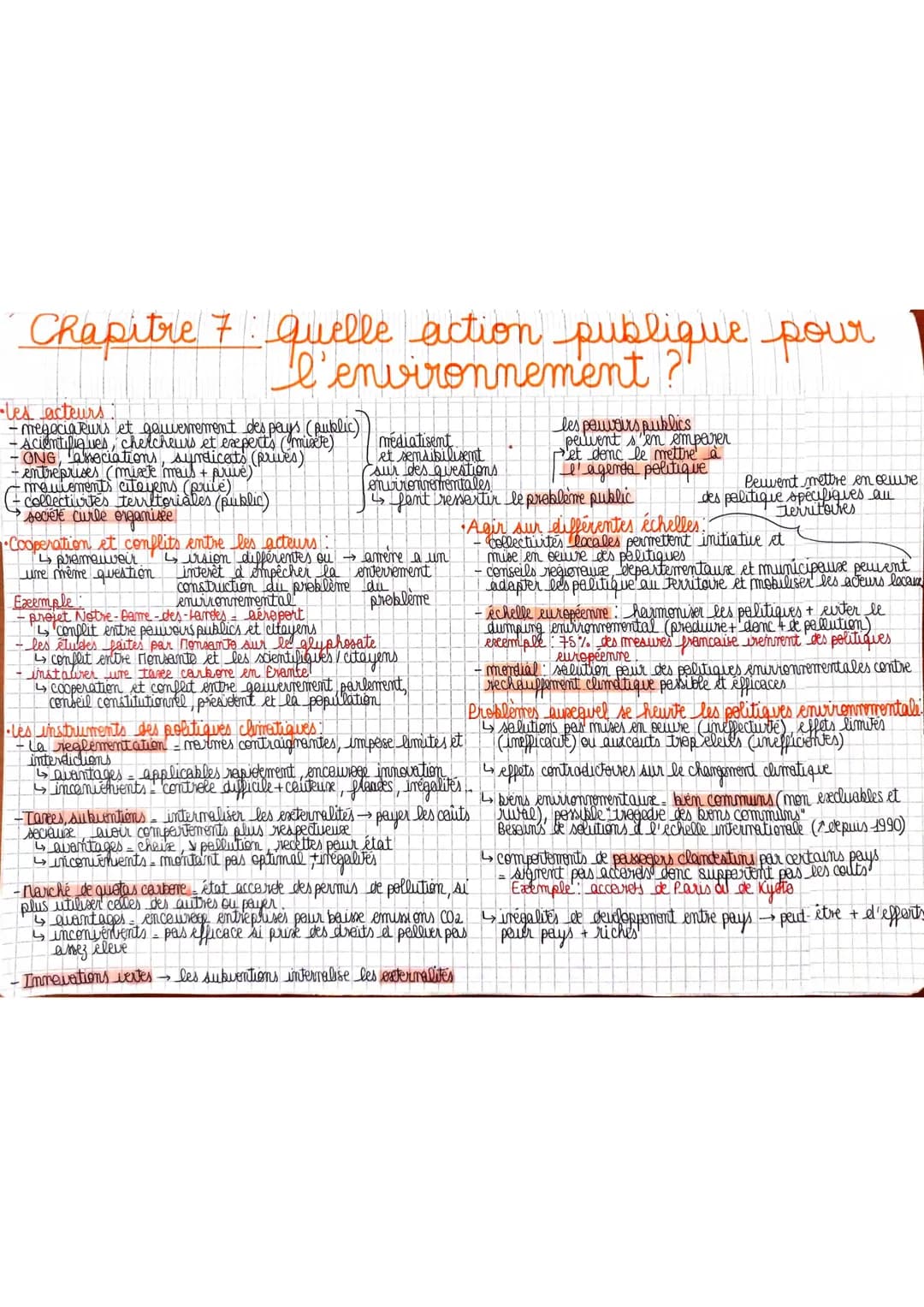 Chapitre 7: Quelle action publique pour
l'environnement ?!
-les acteurs:
megociarurs et gouvernement des pays (public) médiatisent
-Acienti