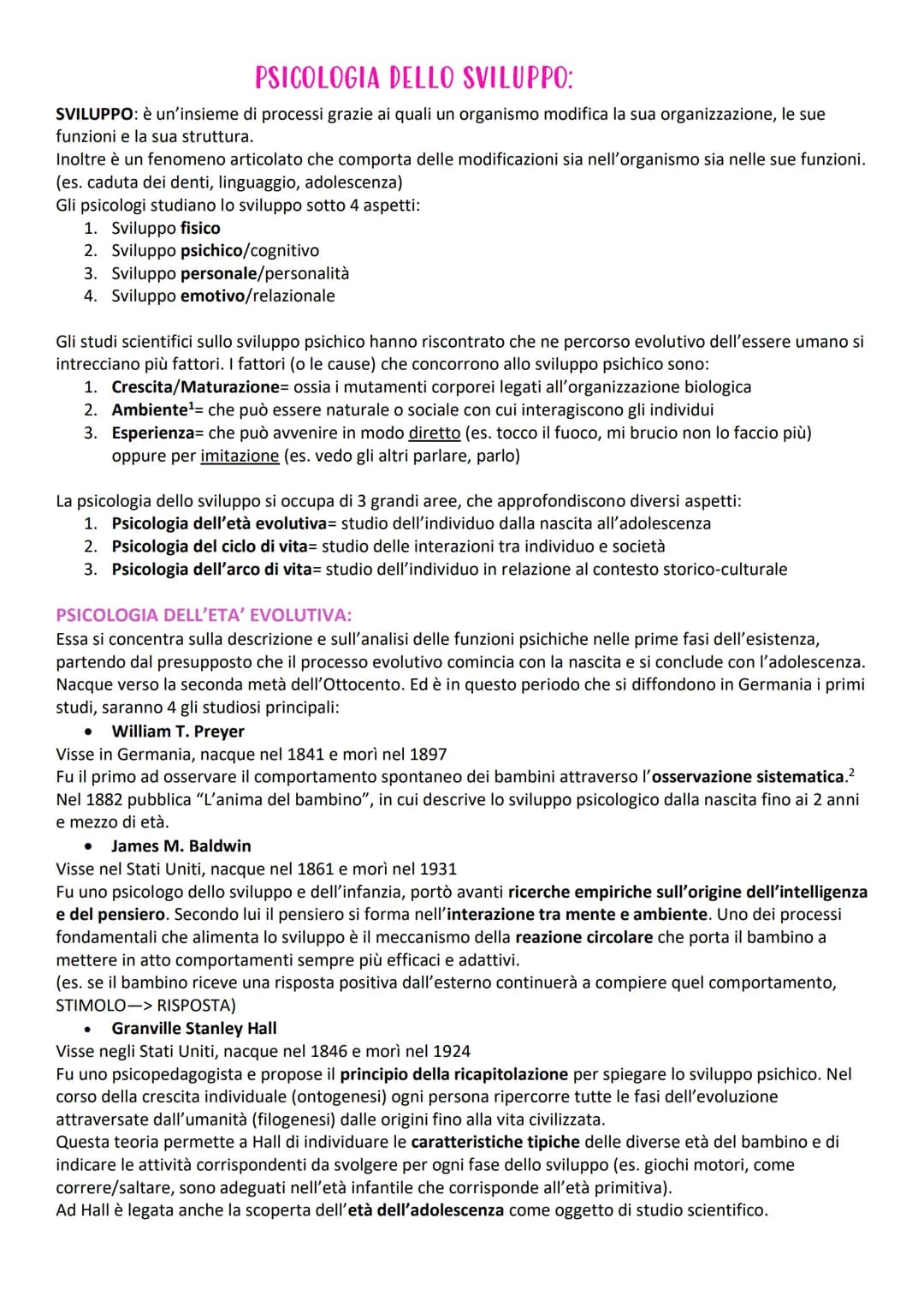 # PSICOLOGIA DELLO SVILUPPO:
SVILUPPO: è un'insieme di processi grazie ai quali un organismo modifica la sua organizzazione, le sue
funzion