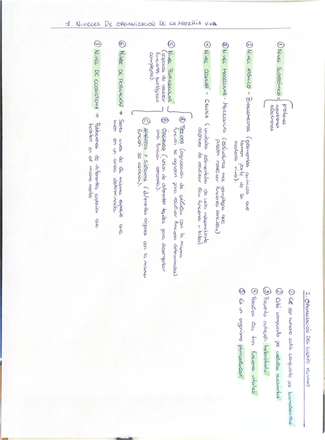 # 1. NIVECES DE ORGANIZACIÓN DE LA MATERIA VIVA
protones
NIVEL SUBATÓMICO neutrones
electrones
NIVEL ATÓMICO - BioELEMENTOS (elenerlos quí