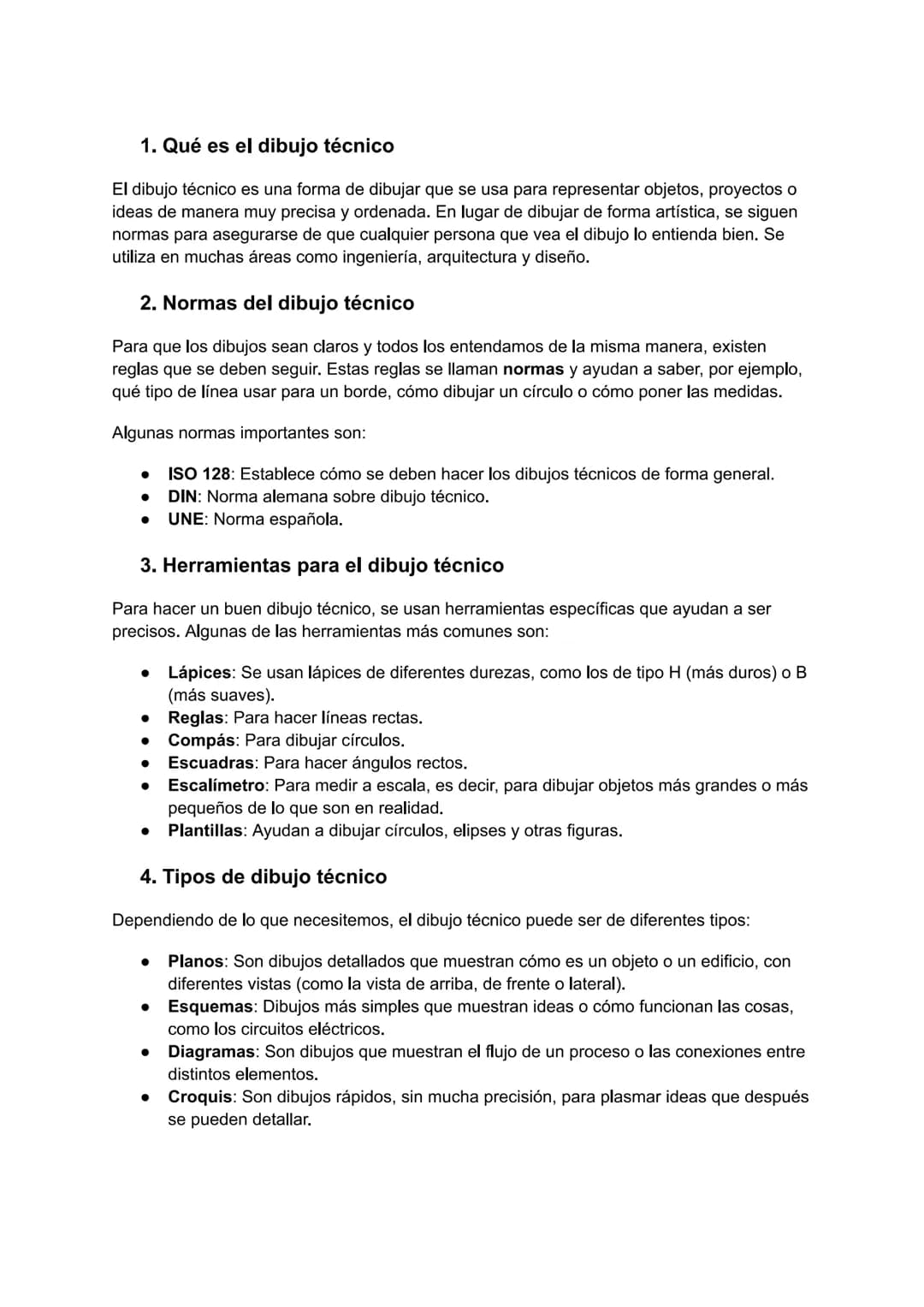# 1. Qué es el dibujo técnico
El dibujo técnico es una forma de dibujar que se usa para representar objetos, proyectos o
ideas de manera mu