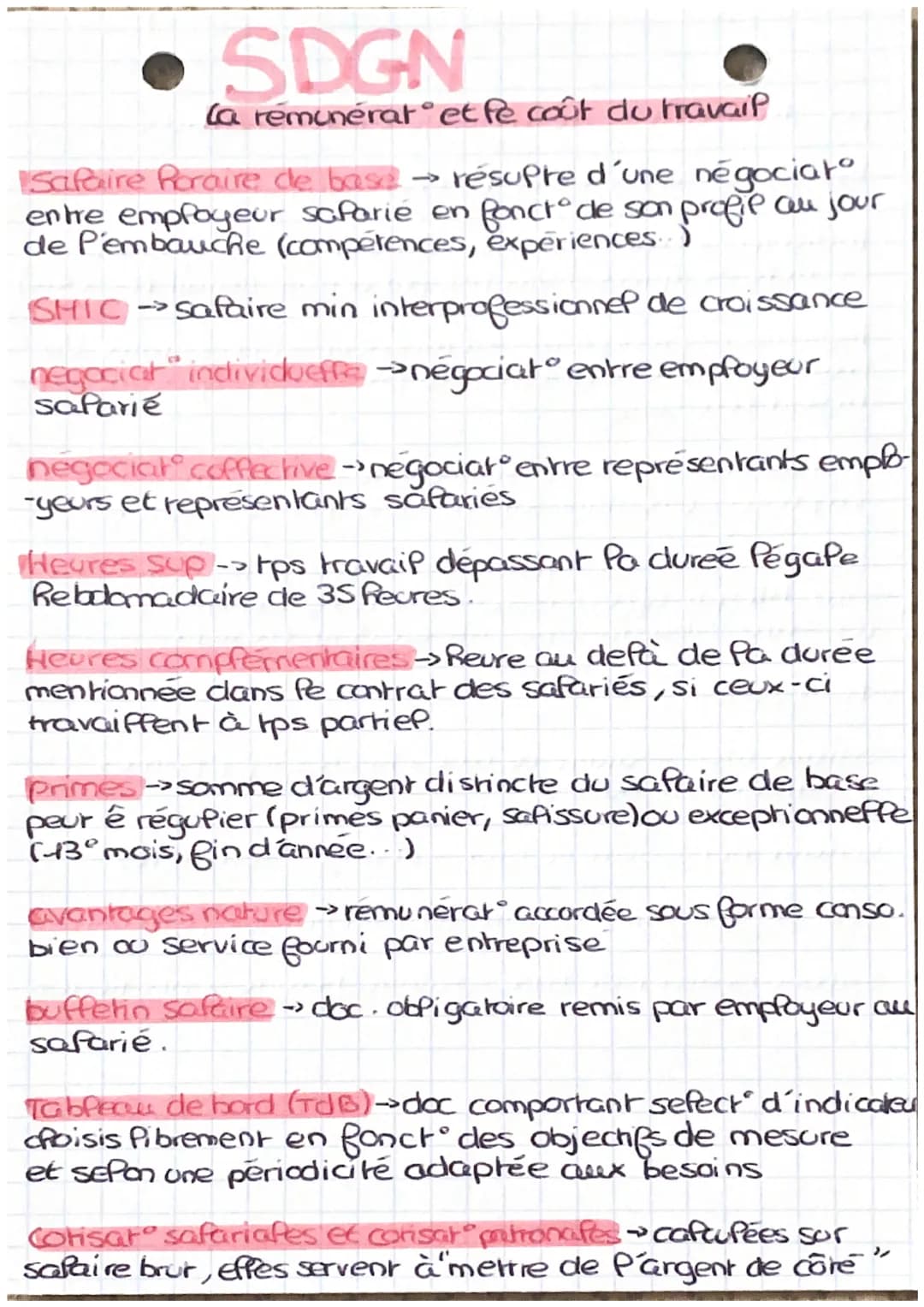 # SDGN
la rémunératet fe coût du travail
Safaire Poraire de base résupre d'une négociat
entre employeur safarie en fonct de son profie au j