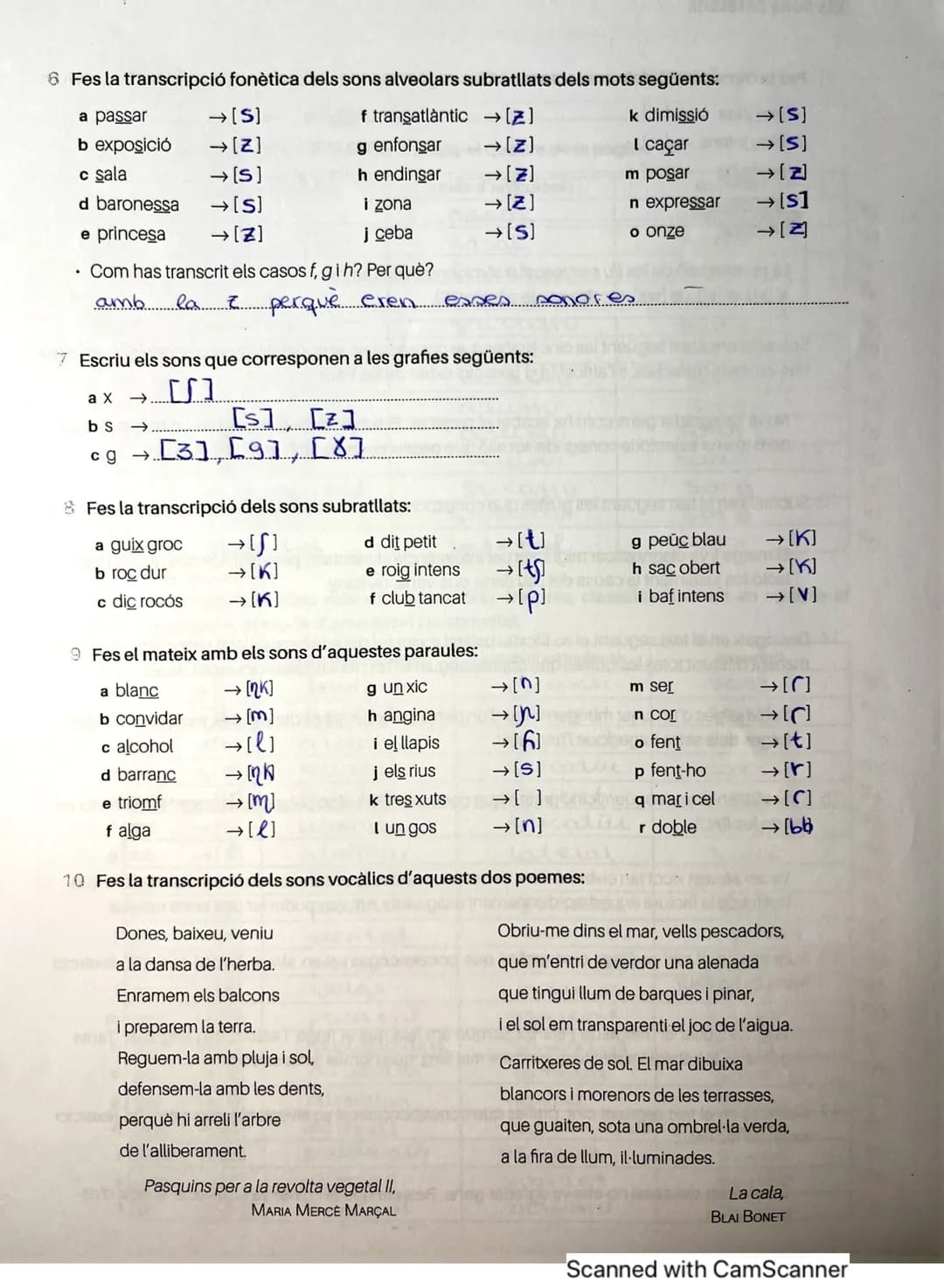 # ACTIVITATS
1 Classifica els sons següents (consulta, si et cal, el quadre de la pàgina 11):
| | punt d'articulació | mode d'articulaci