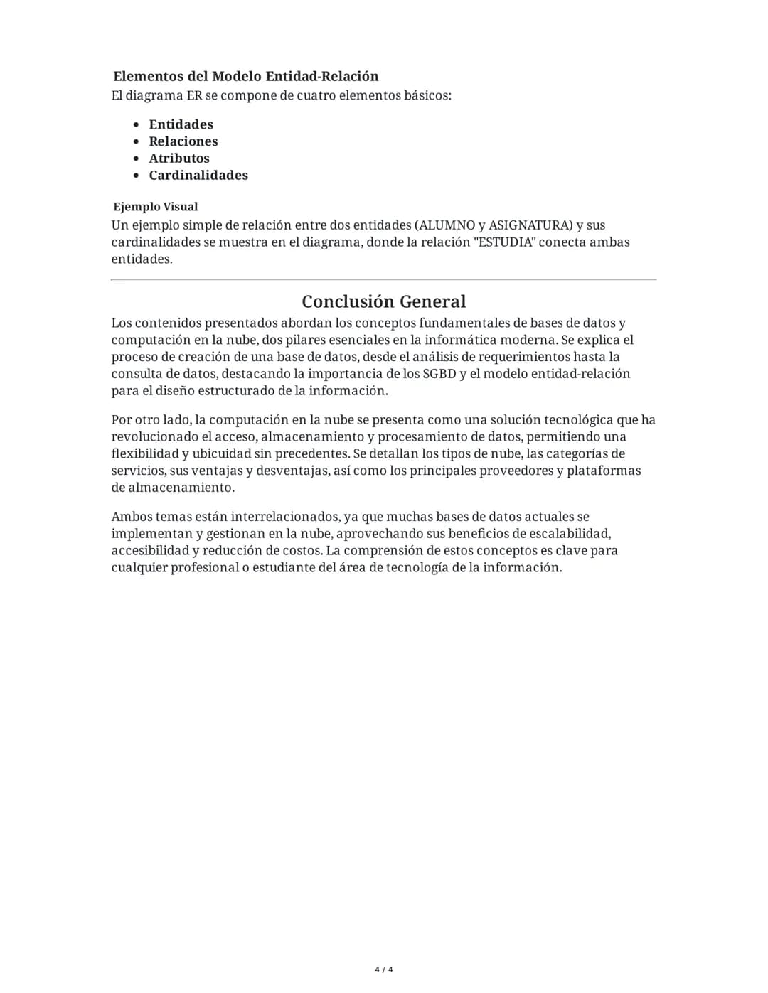 Resumen Completo de los Contenidos
1. Bases de Datos: Conceptos y Creación
¿Qué es una base de datos?
Una base de datos (BD) es un conjunto