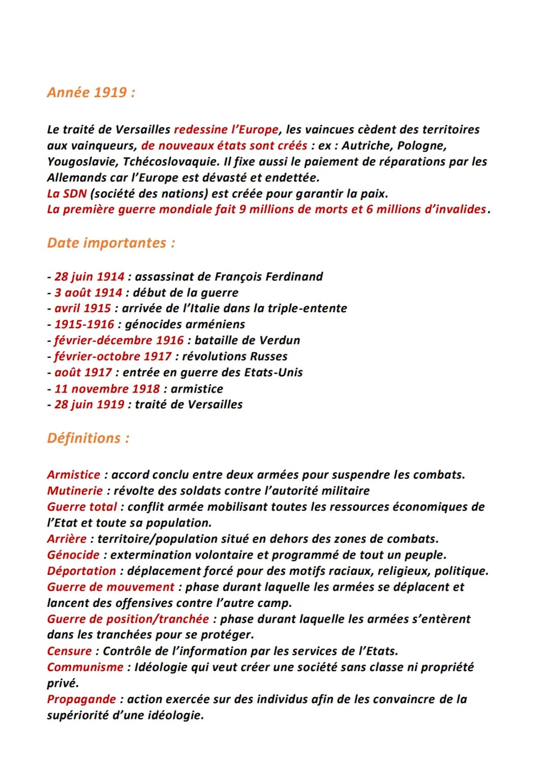 # Histoire
fère Guerre Mondiale
Rivalité entre les
puissances européennes
(économiques, coloniales,
territoriales
Ex: Alsace- Lorraine)
A