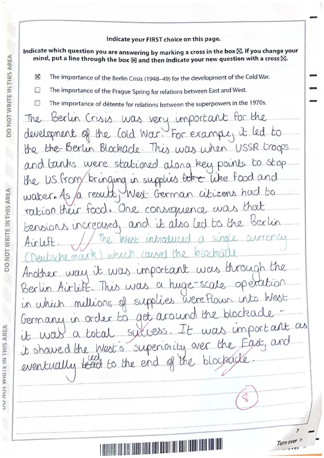 Superpower relations and the Cold War, 1941-91
Answer ALL questions. Write your answers in the spaces provided.
1 Explain two consequences