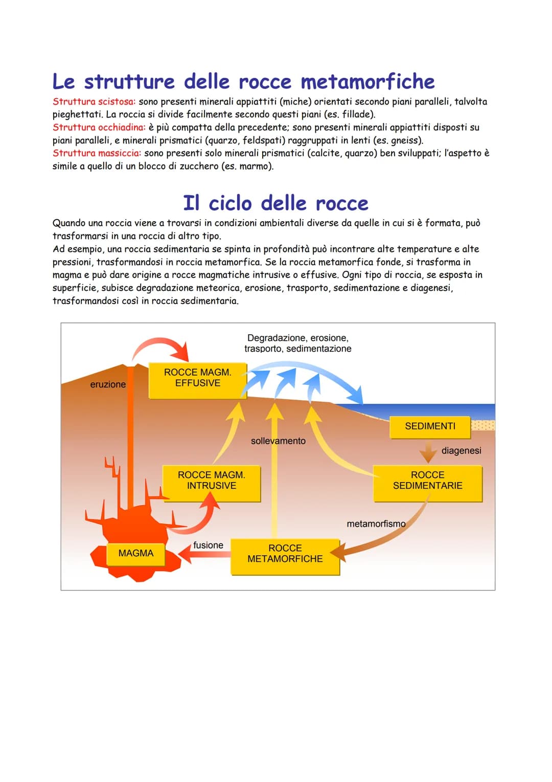 # Le rocce
Una roccia è un aggregato naturale di minerali e/o solidi di altro tipo, caratterizzato da una propria
composizione e struttura.