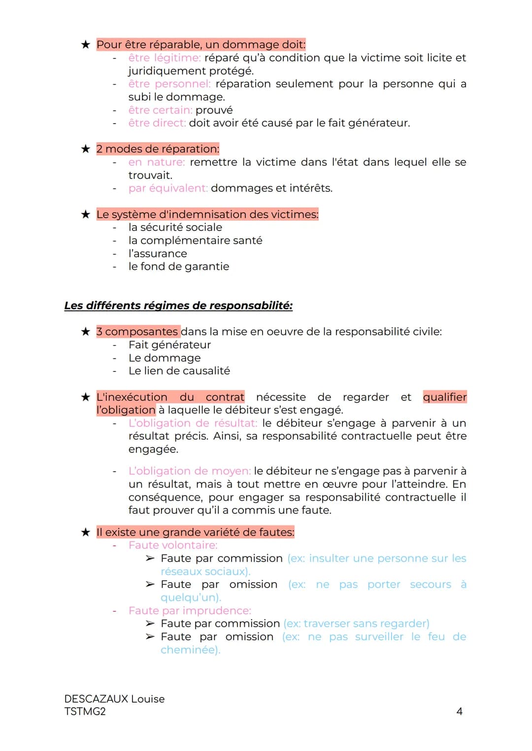 # DROIT:
LE DROIT DES CONTRATS
Les notions générales du Droit des contrats:
★ Un contrat est un accord de volonté entre 2 personnes physiq