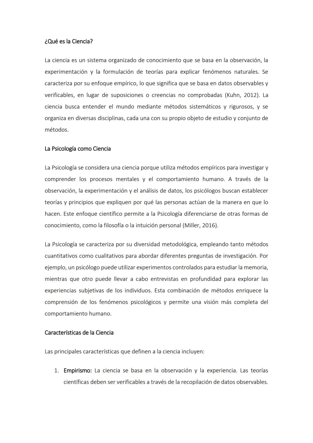 Semana 1: Introducción a la Psicología
Introducción
La Psicología, como disciplina científica, se centra en el estudio de la mente y el
comp
