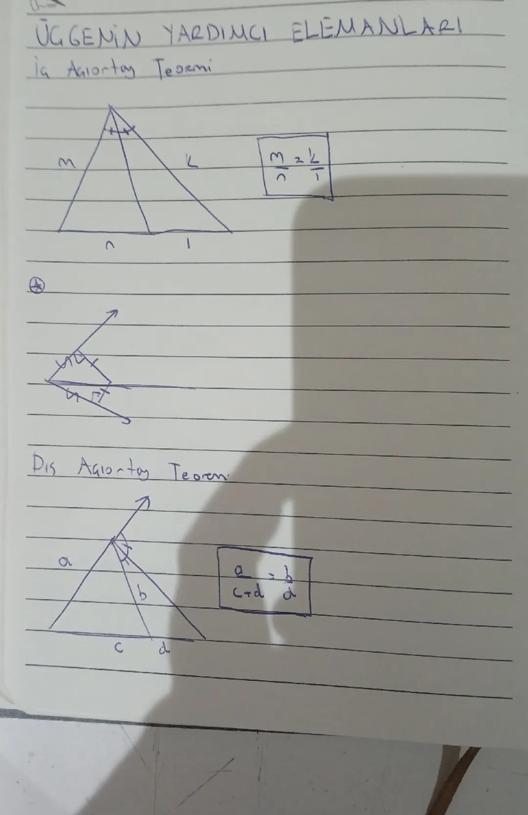 UGGENİN YARDIMCI ELEMANLARI
la Agiortay Tesami
M
L
Dis Agiortay Teoren
a
b
$
\frac{a}{C+d} = \frac{b}{d}
$
C
d Kerar ortay
* Kenar o
