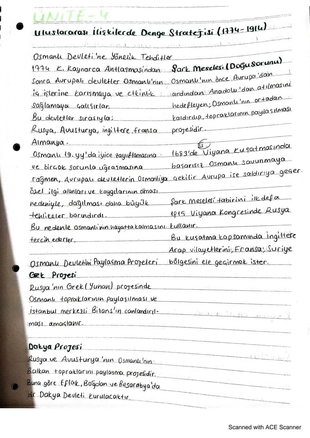 UNITE-4
Uluslararası İlişkilerde Denge Stratejisi (1774-1914)
Osmank Devleti'ne yönelik Tehditler
1774 K. Kaynarca Antlaşmasindan Şark Me