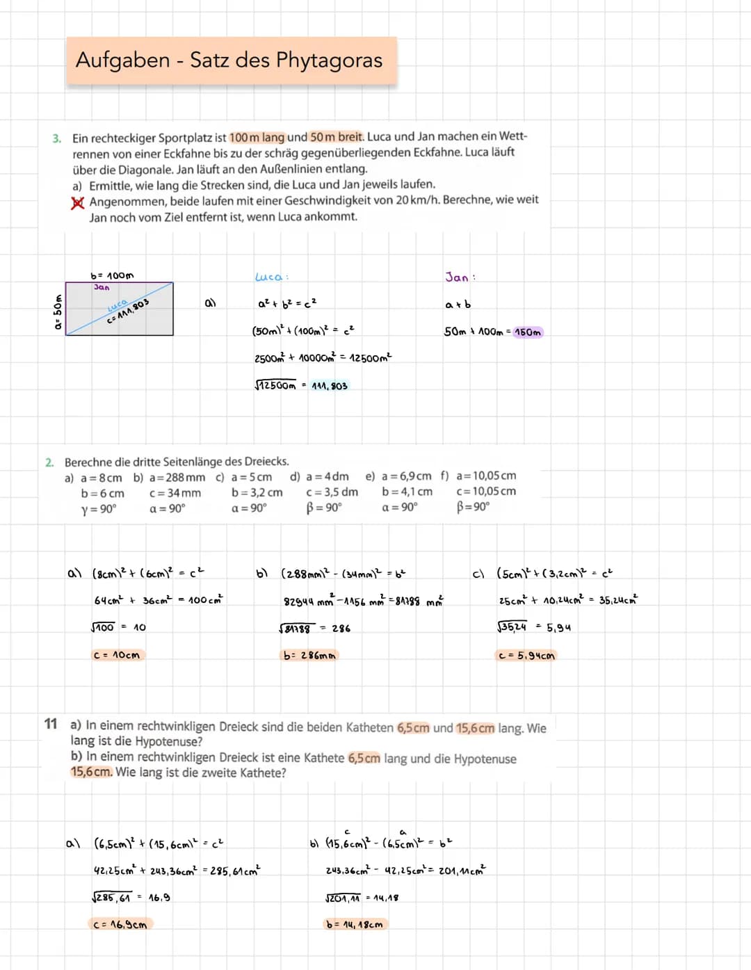 # Satz des Pythagoras - Allgemein
Kathete
Hypotenuse
hathete
Die Hypotenuse ist die längste
Seite und liegt dem 90° Winkel gegenüber
Me