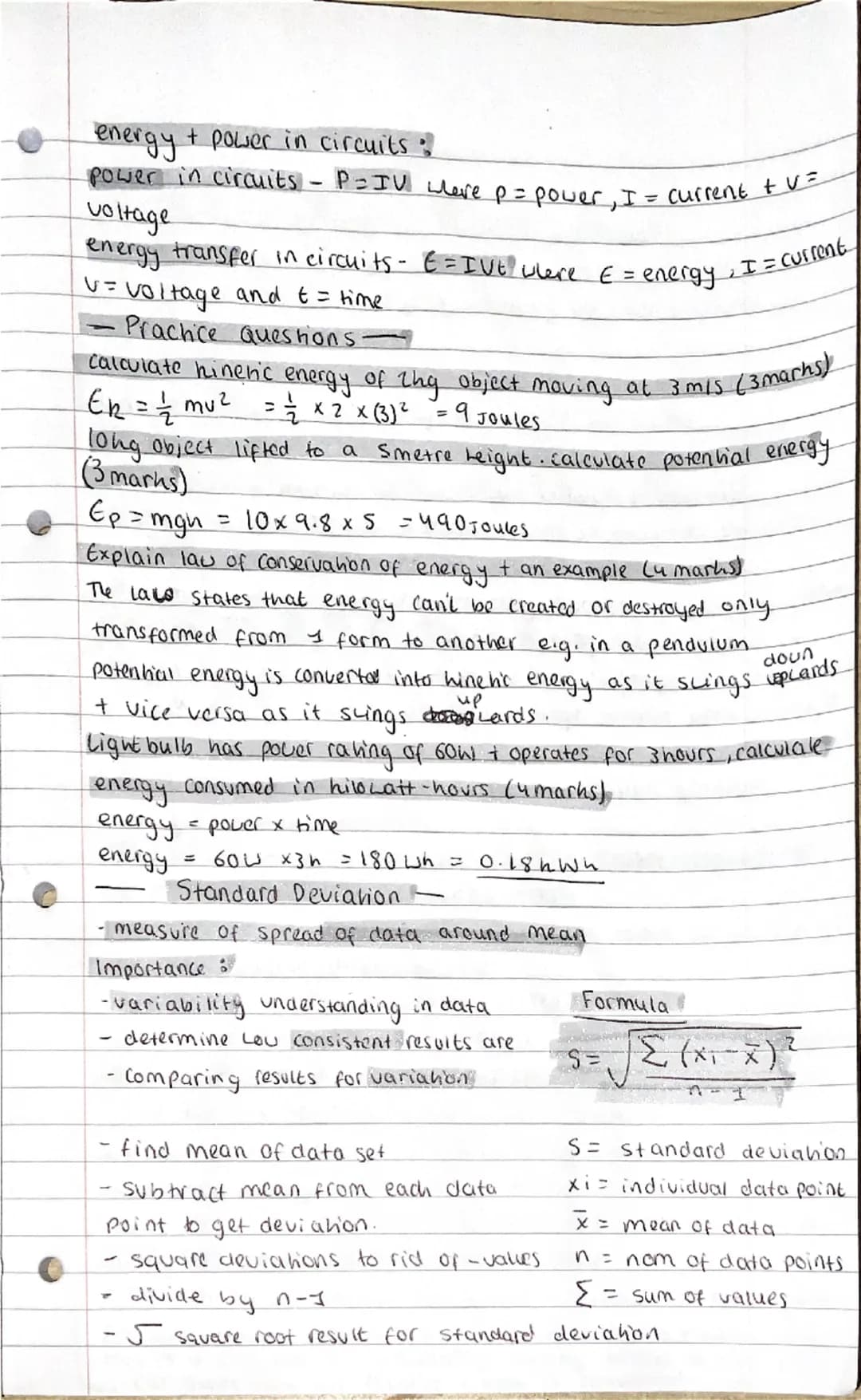 Unit 3 Revision
Planning a scientific Investigation
Identifying variables:
Independant Changed /controlled in an experiment to test effec