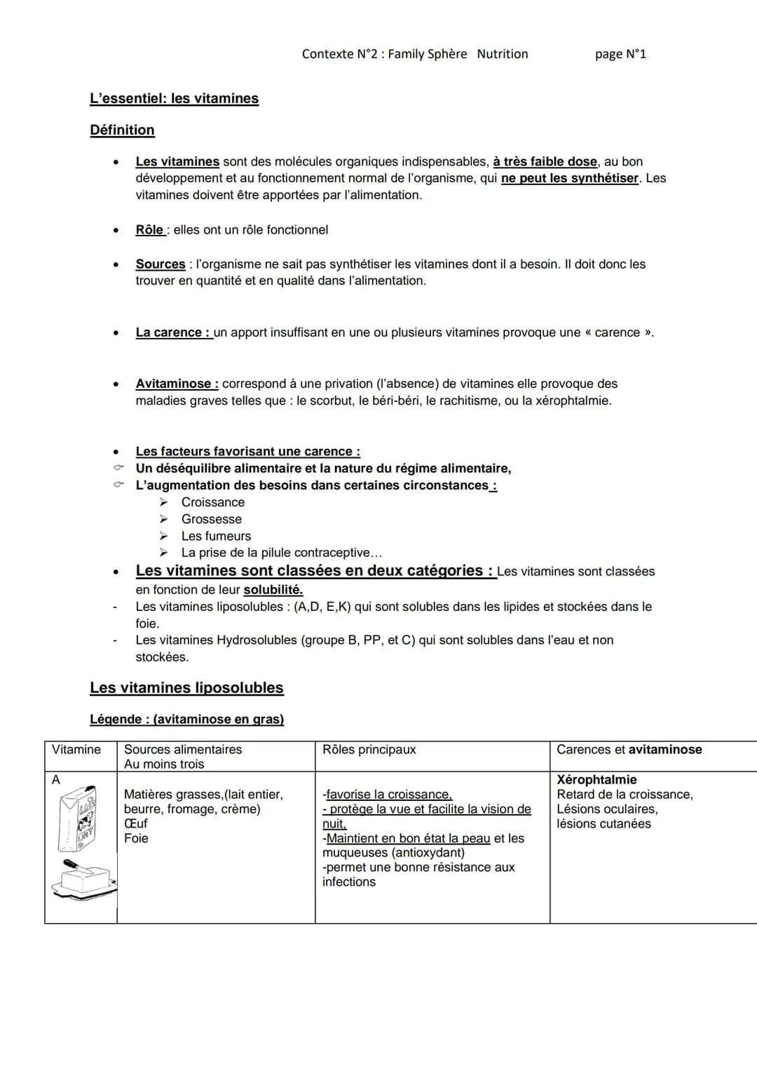 <h2>Définition</h2>
<p>Les vitamines sont des molécules organiques indispensables, à très faible dose, au bon développement et au fonctionn