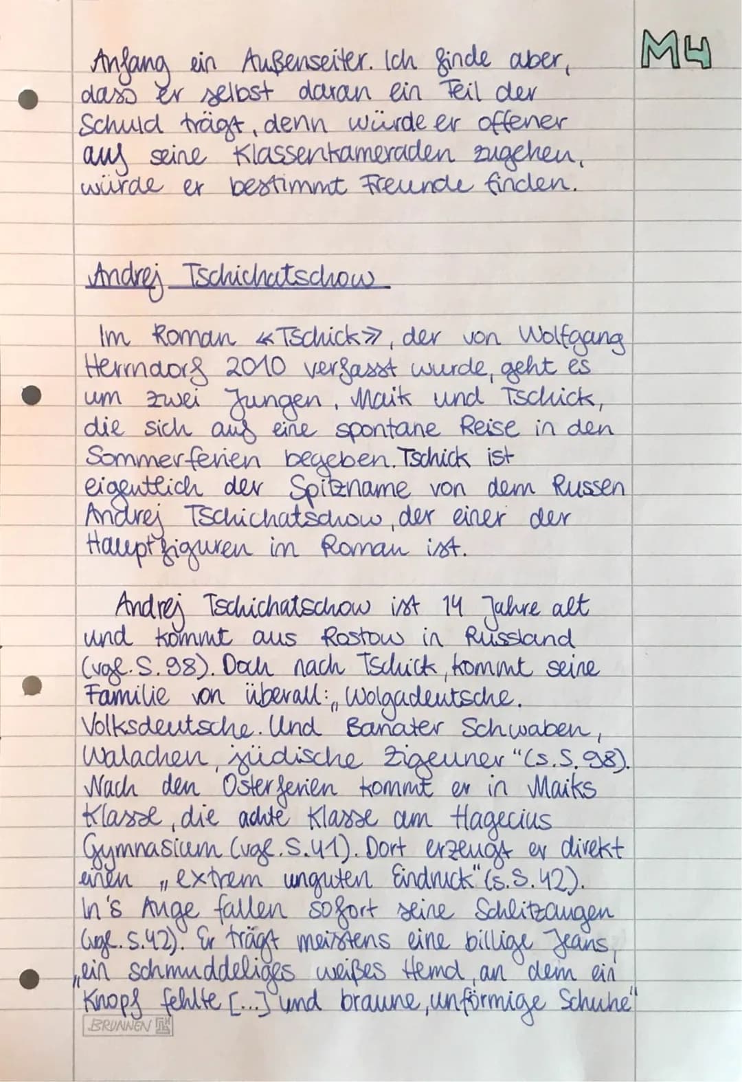 # LESETAGEBUCH
zum Roman „Tschick“ von Wolfgang Herndorf
tschick
von -PFLICHT AUFGABEN
M2: Biografie Wolfgang Herrndorf
Wolfgang Herndo