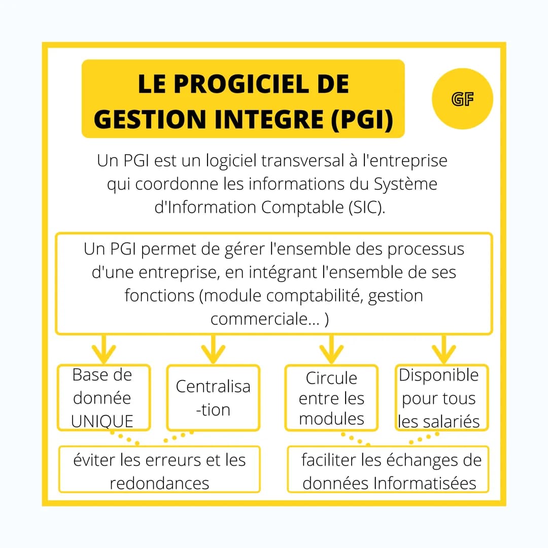 GESTION & FINANCE
LE PGI, SUPPORT
DES PROCEDURES
COMPTABLES # LE PROGICIEL DE
GESTION INTEGRE (PGI)
Un PGI est un logiciel transversal à l