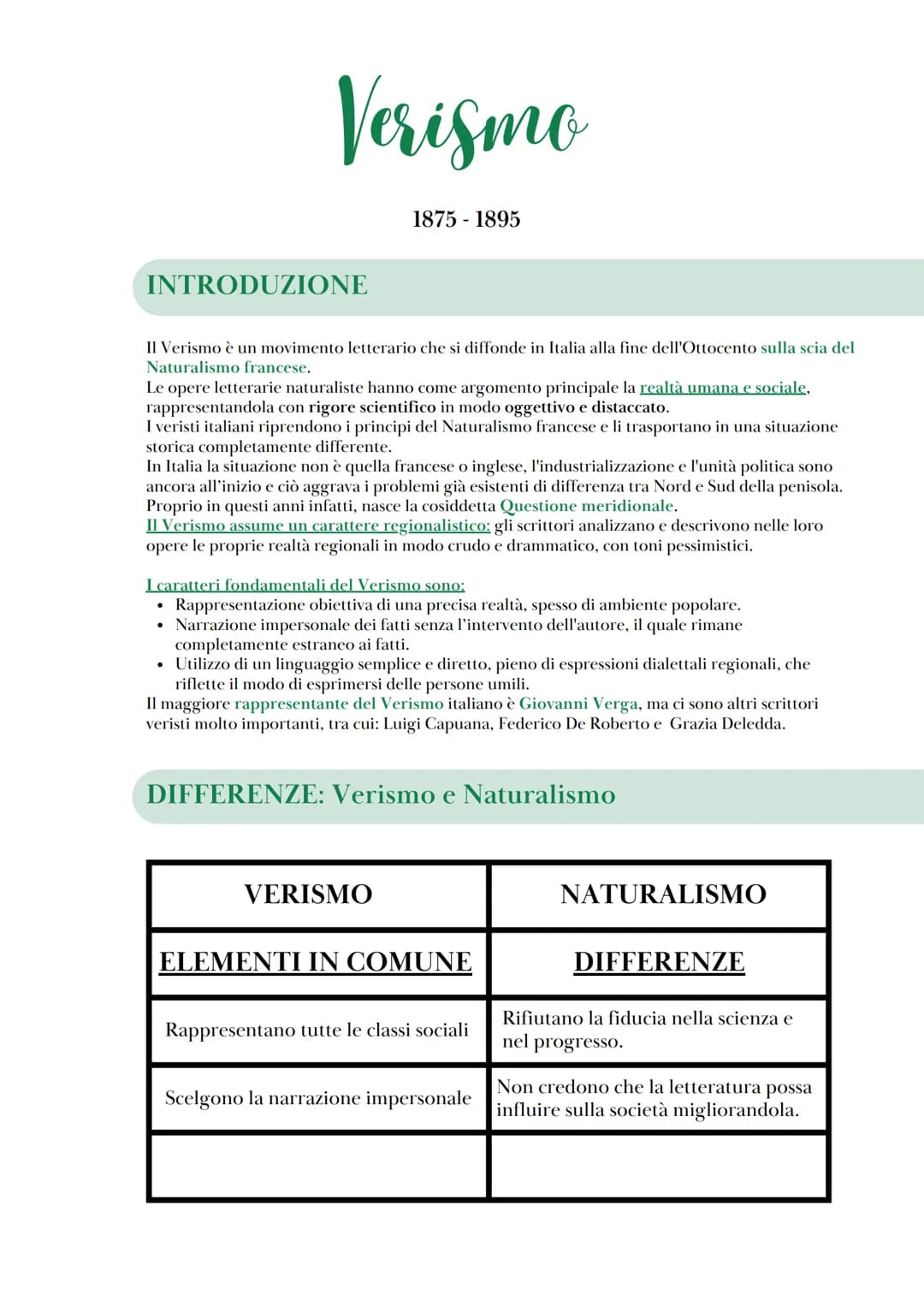 # Verismo
1875-1895
## INTRODUZIONE
II Verismo è un movimento letterario che si diffonde in Italia alla fine dell'Ottocento sulla scia de