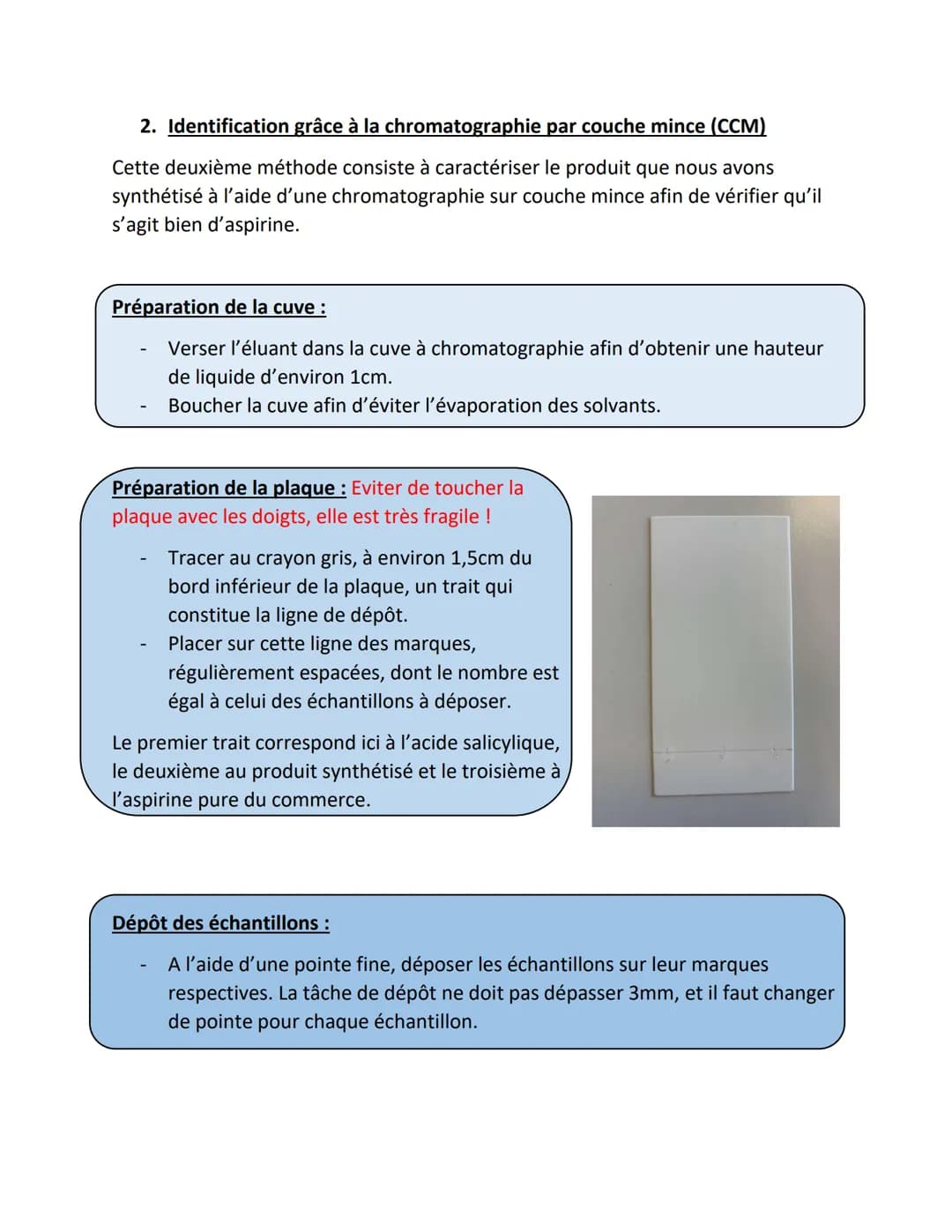 # Fiches méthodes-Identification du produit synthétisé :
1. Mesure de la température de fusion grâce au banc Köfler
Cette première méthode