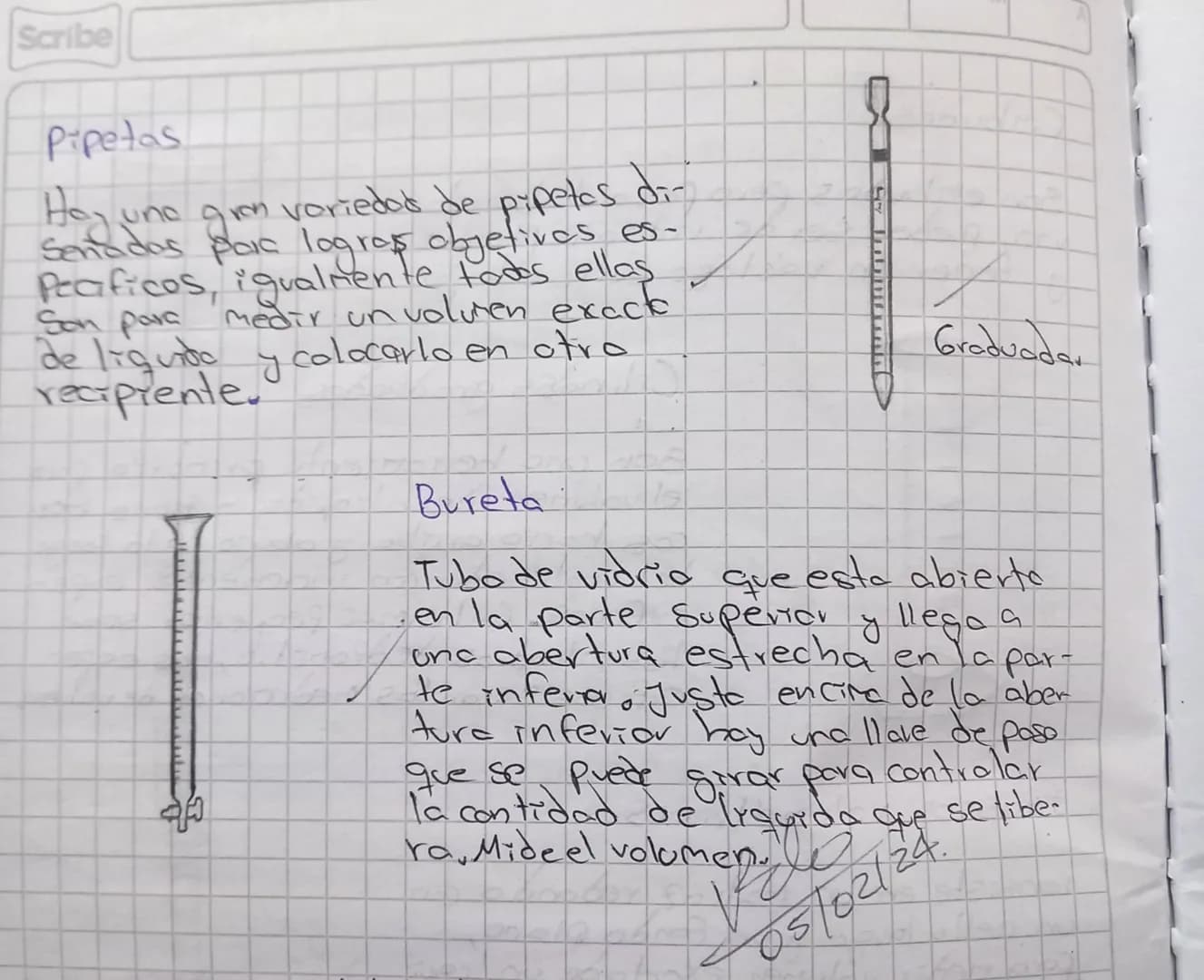 Torea
1. Consultor los implementos de laboratorio de quini-
ca mas comunes o de uso comun (Nanbre, descripción
y dibujol
Vaso de precipita