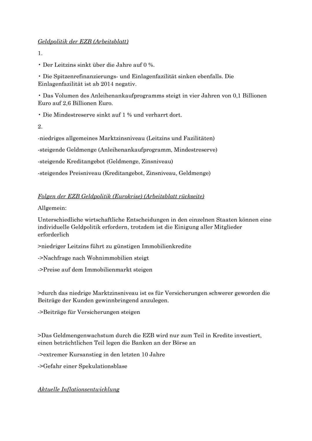 VWL-Lernzettel
Deflation: Entstehung, Ursachen und Folgen
Preise sinken -> Nachfrage steigt -> Unternehmen erwarten weitere
Nachfragesteig