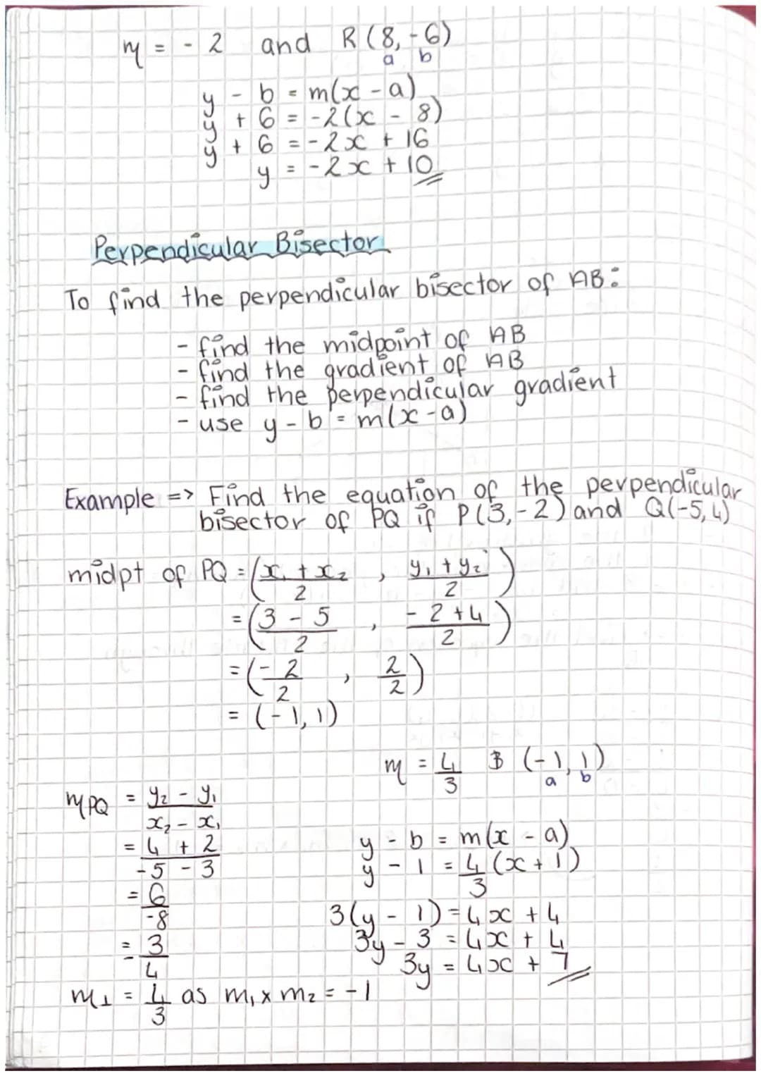 # Equation of a straight line
To find the equation of a straight line we need:
4
B
Π
A (x2-x)
gradient
point
(42-41)
x
Gradient formu