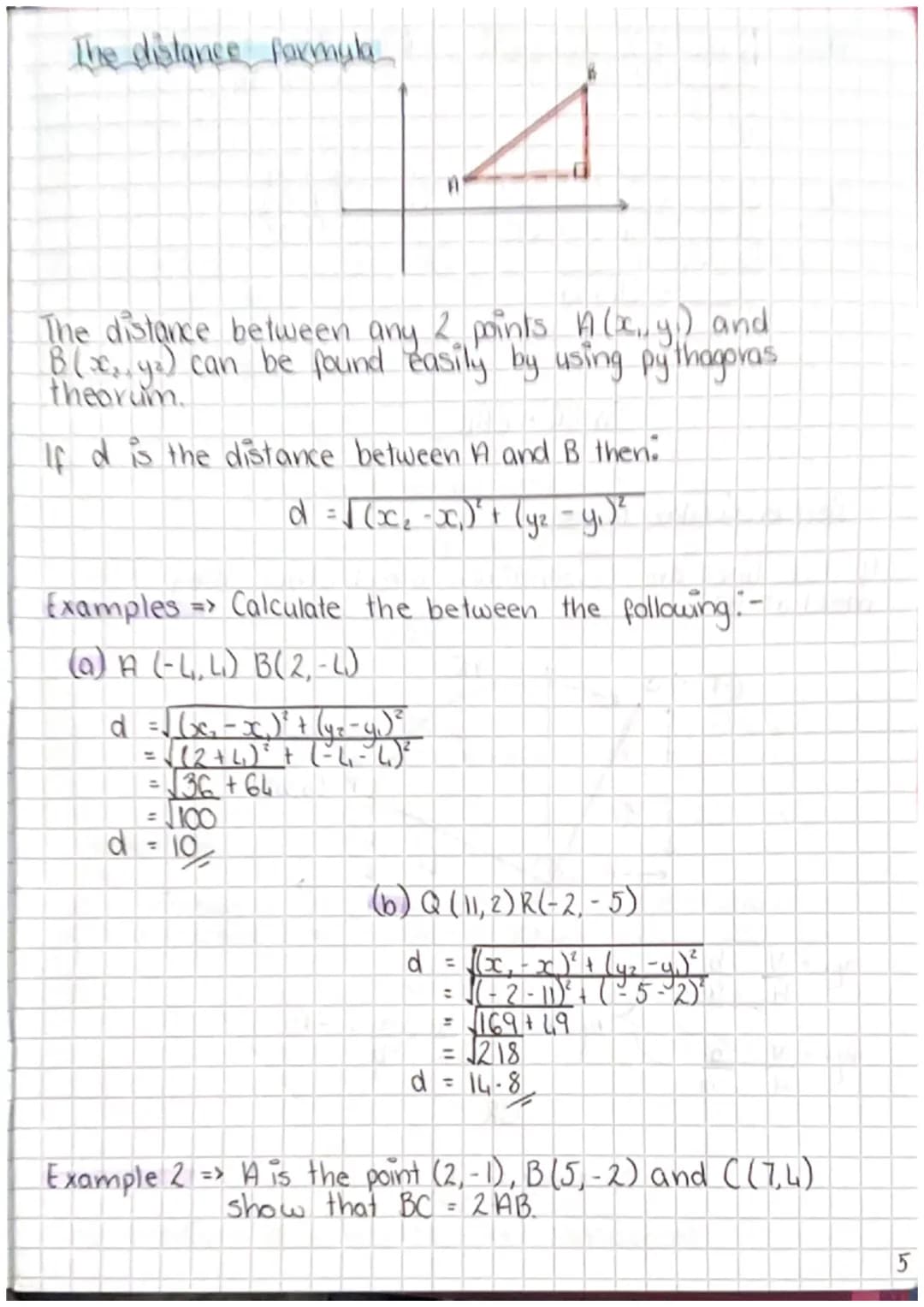 # Equation of a straight line
To find the equation of a straight line we need:
4
B
Π
A (x2-x)
gradient
point
(42-41)
x
Gradient formu