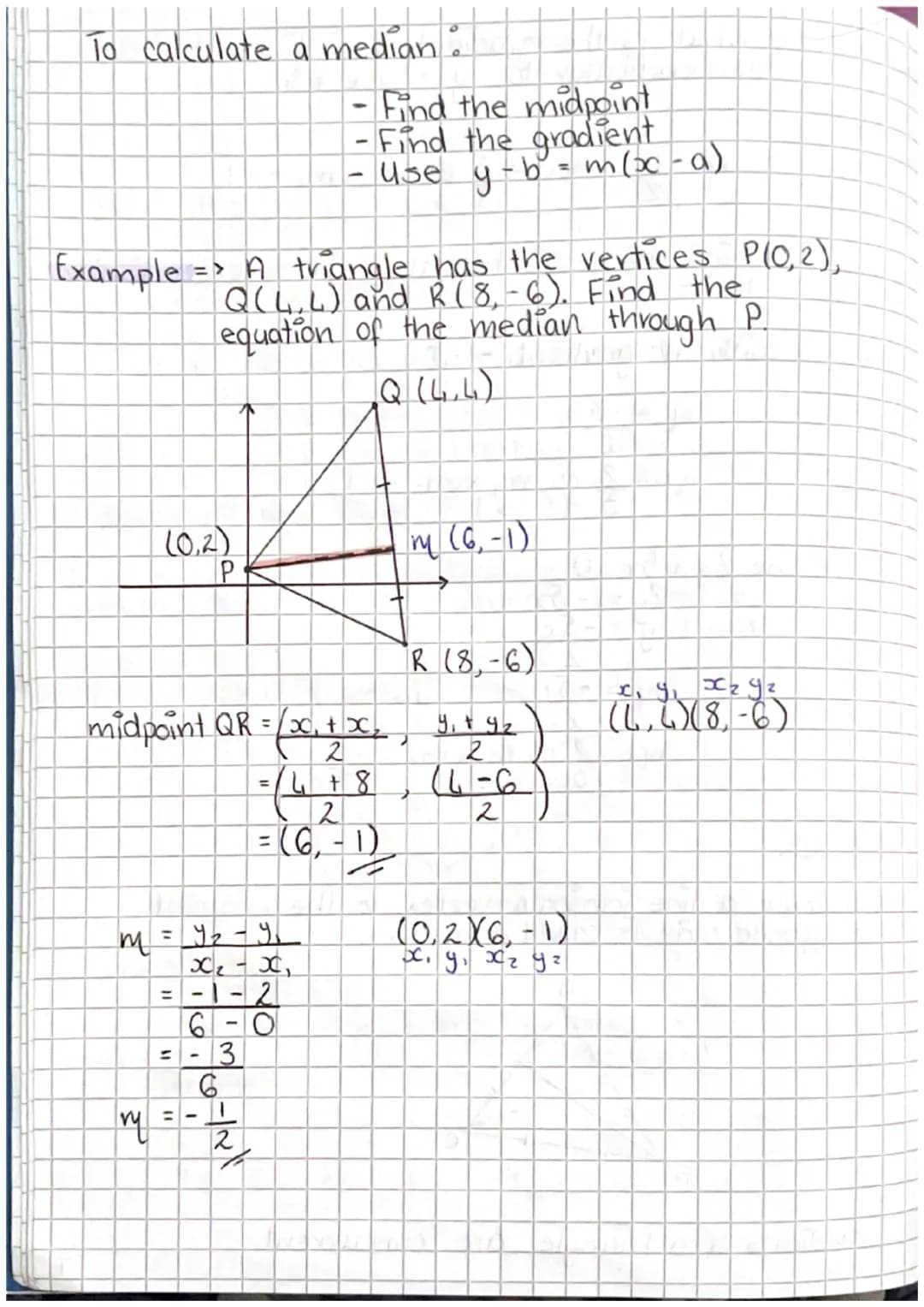 # Equation of a straight line
To find the equation of a straight line we need:
4
B
Π
A (x2-x)
gradient
point
(42-41)
x
Gradient formu