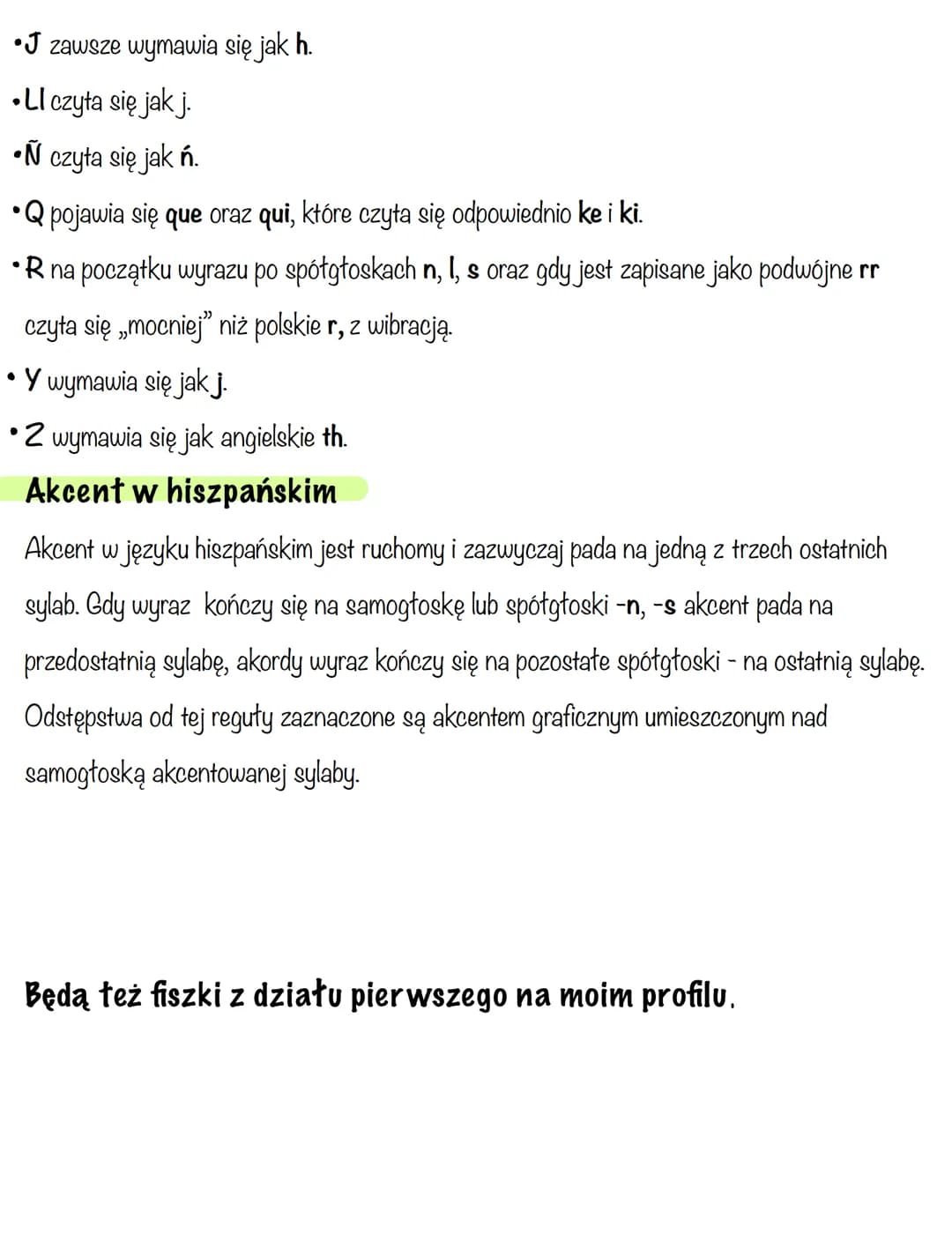 Hiszpański nie gryzie (nowa edycja) rozdział 1.
Alfabet
A (a)
G (ge)
M (eme)
Rlexre)
X (equis)
B (be)
H(hache)
N(ene)
S(ese)
Y (i griega)