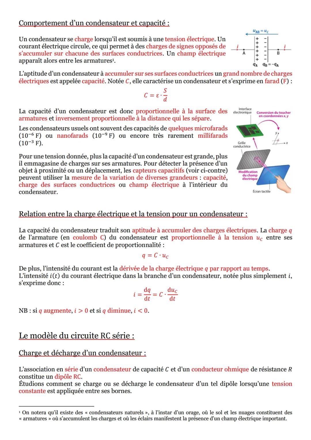 Séquence n°17: Dynamique du dipôle RC :
Rappels:
Un débit de charges électriques
L'intensité / du courant électrique est le rapport
de la