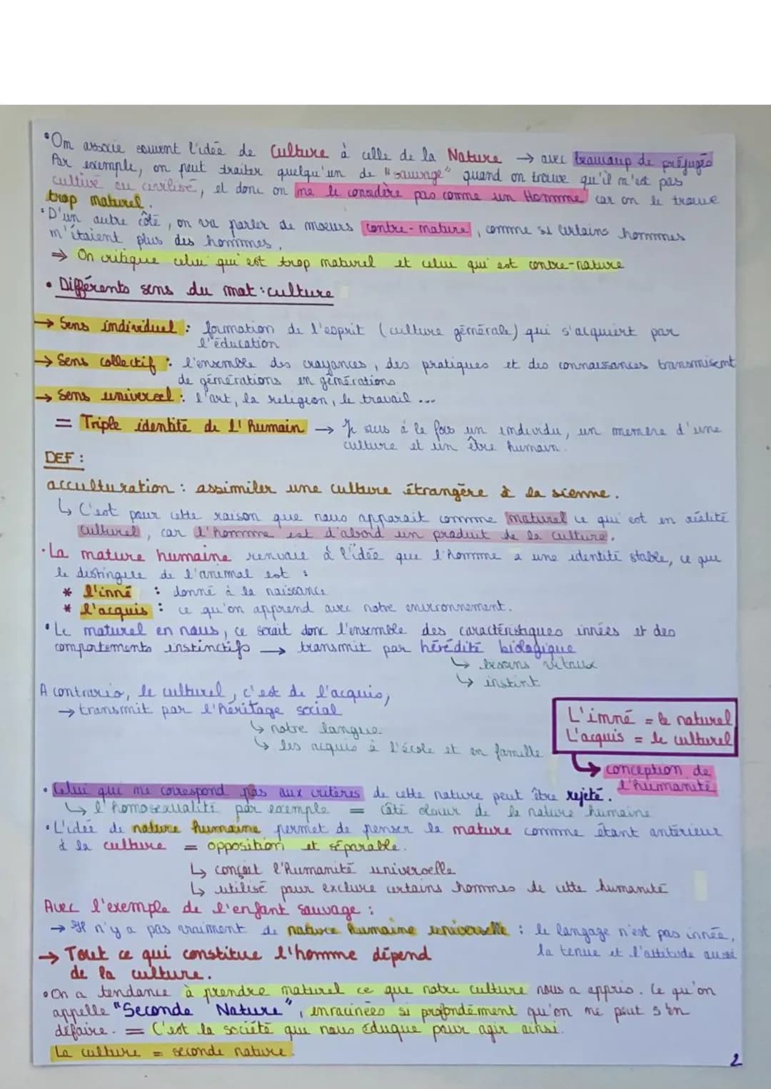 # La mature
→Correspond à la xéalité que l'on - s'oppose à arteficil
trevwe
sur terre à son origime
→ comprends TOUS les tres-vivants
L'ho