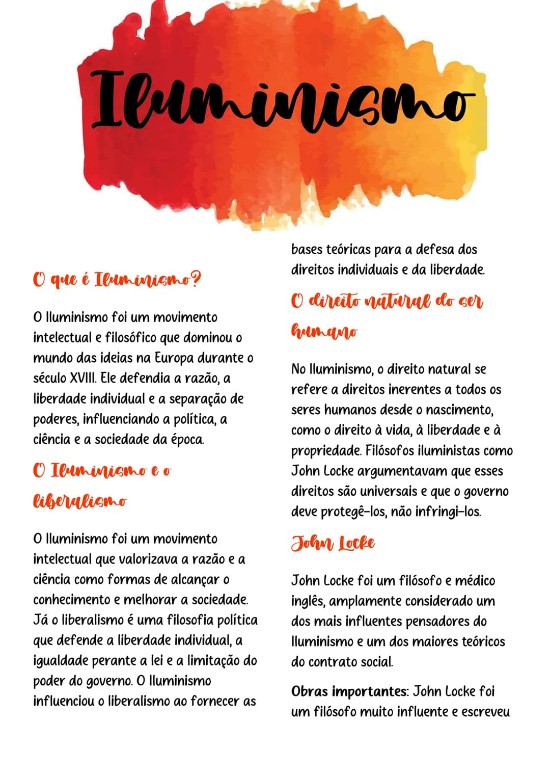 # Iluminismo
O que é Iluminismo?
O lluminismo foi um movimento
intelectual e filosófico que dominou o
mundo das ideias na Europa durante o