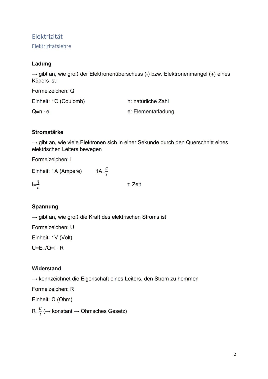 ABI-PHYSIK
Leon Schwarz Inhaltsverzeichnis
Elektrizität.
.2
Elektrizitätslehre
2
Die Elektronenkanonen und Braunsche Röhre.
..3
Elektrisch