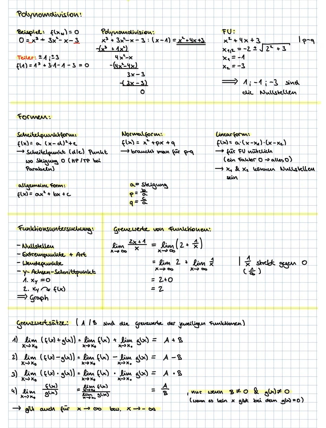 # MATHE LERNZETTEL
Differentialrechnung:
Differenz quotient:
(mittlere Änderungsrate)
AX = X2-X4
Ay = yz - Ya
m=$\frac{\Delta y}{\Delta
