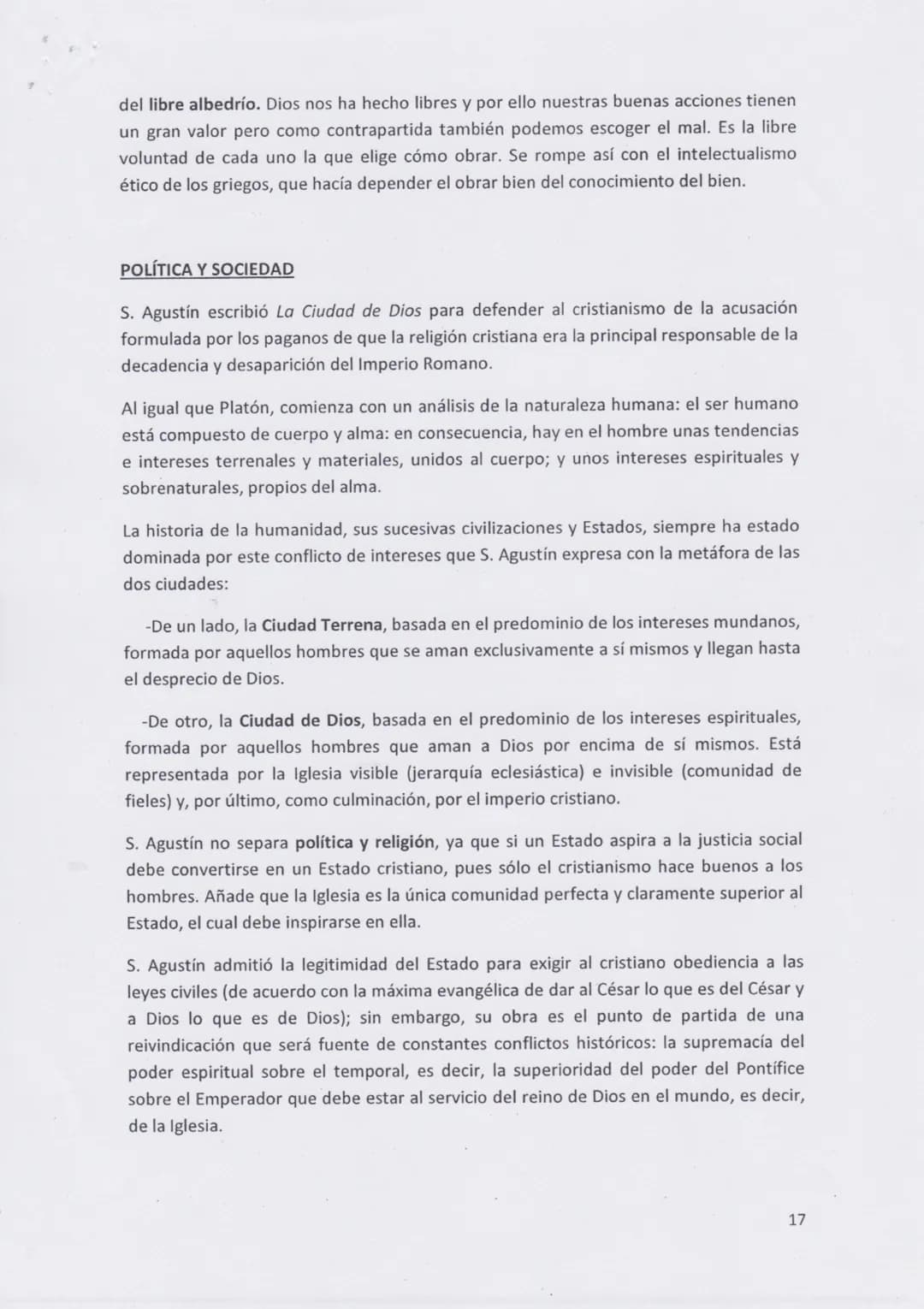 PENSAMIENTO DE S. AGUSTÍN (354-430 d. C.)
S. Agustín es el principal representante de la Patrística y su obra supone una admirable
aproximac