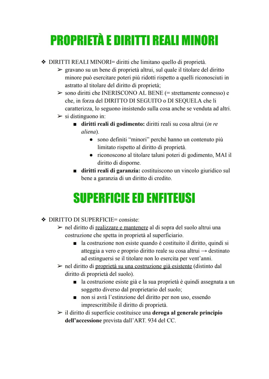 # PROPRIETÀ E DIRITTI REALI MINORI
❖ DIRITTI REALI MINORI= diritti che limitano quello di proprietà.
➤ gravano su un bene di proprietà alt