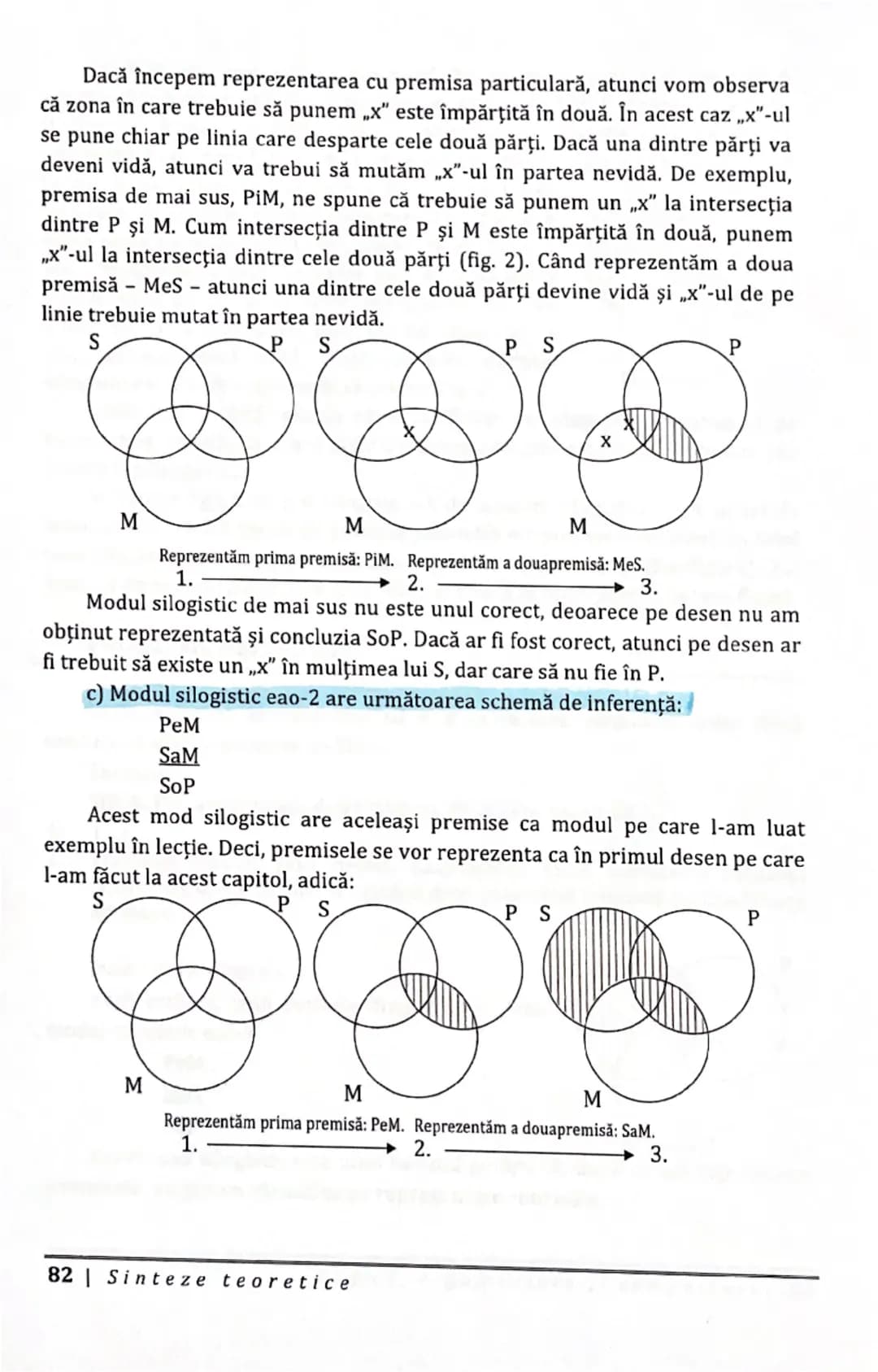 4.3.3.1. Reprezentarea propozițiilor categorice prin metoda
diagramelor Euler şi prin metoda diagramelor Venn
Propozițiile categorice sunt