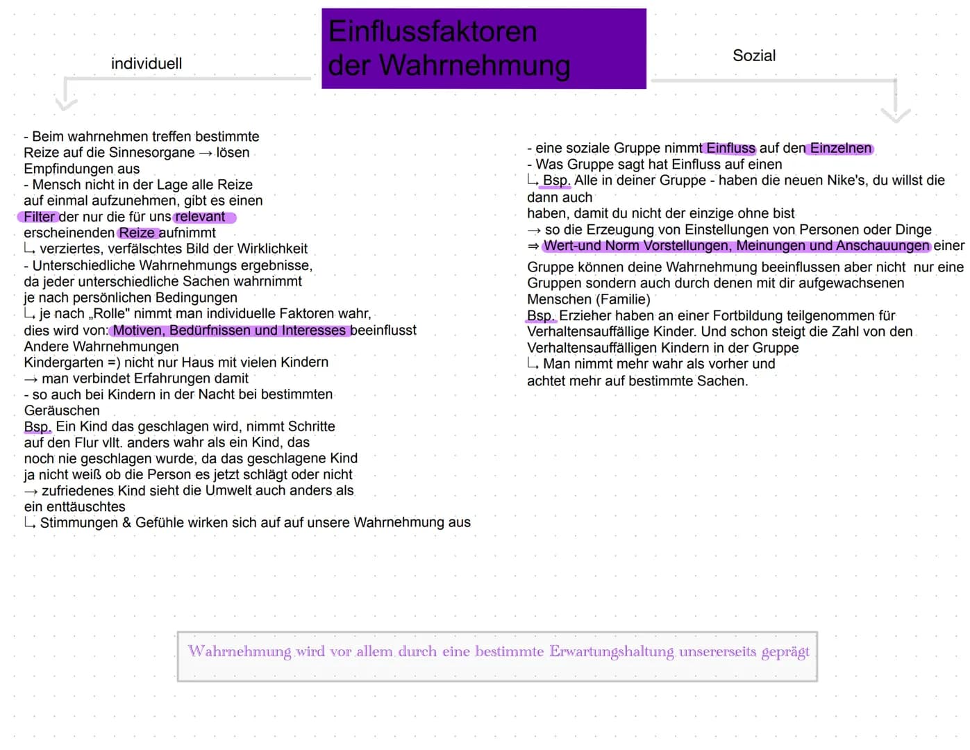 individuell
# Einflussfaktoren
der Wahrnehmung
Sozial
- Beim wahrnehmen treffen bestimmte
Reize auf die Sinnesorgane → lösen
Empfindungen
