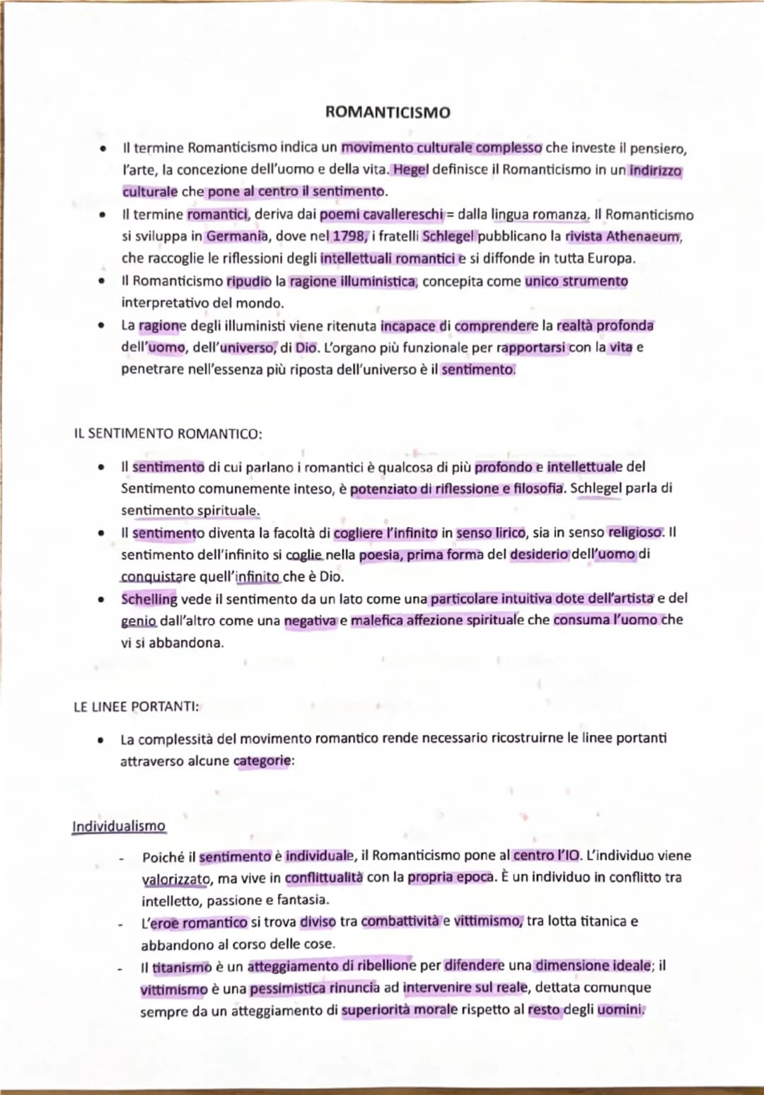 # ROMANTICISMO
- Il termine Romanticismo indica un movimento culturale complesso che investe il pensiero,
l'arte, la concezione dell'uomo e