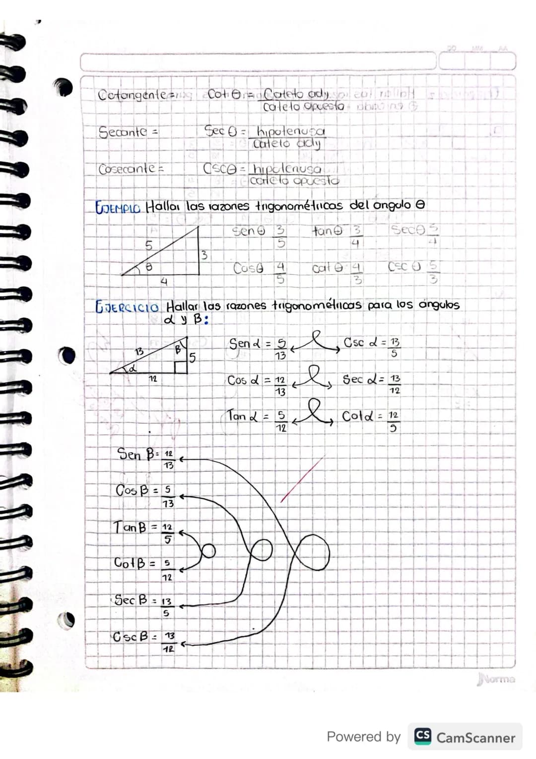 # RAZONES TRIGONOMETRICAS
La trigonometria es la rama de las matematicas que estudia las
medidas de los triangulos
Trigonometila $\begin{c