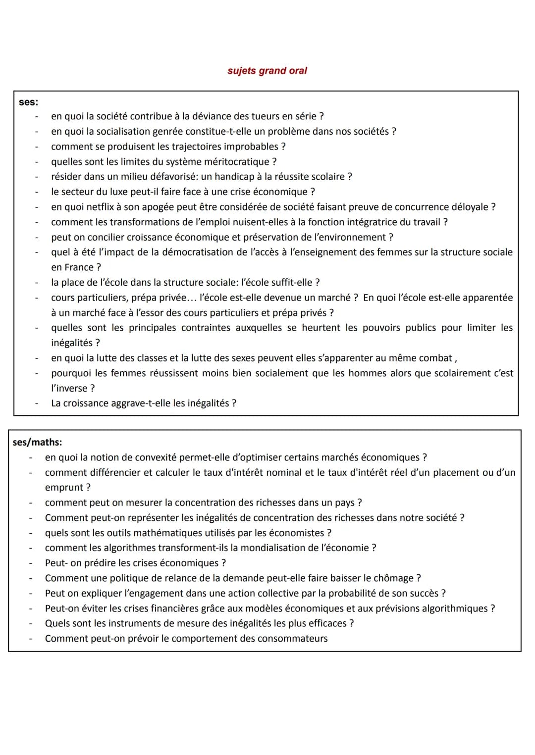 sujets grand oral
ses:
- en quoi la société contribue à la déviance des tueurs en série ?
- en quoi la socialisation genrée constitue-t-ell